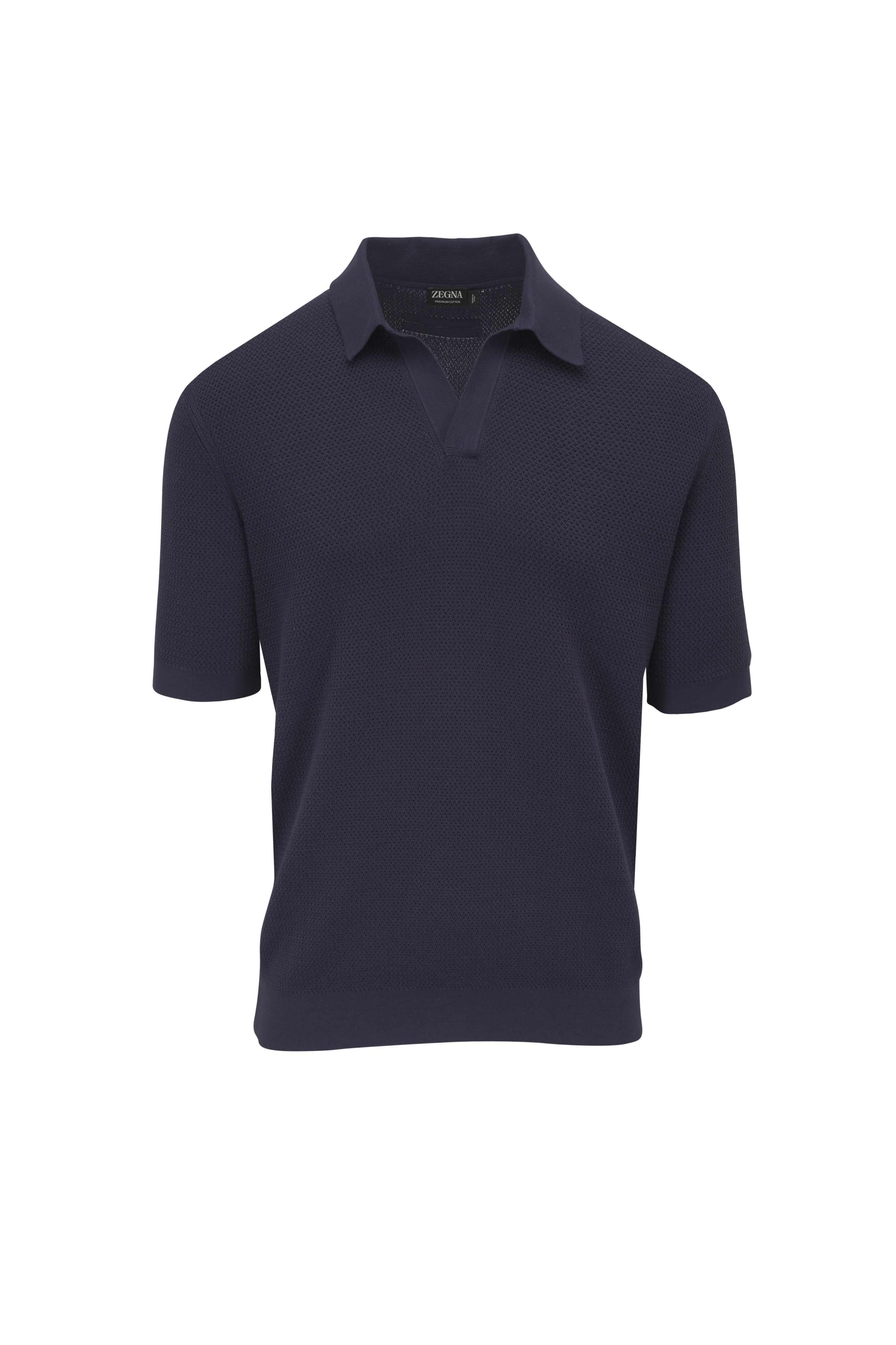Ermenegildo Zegna COUTURE カシミヤ シルク ニットポロ Zegna - Rust Textured Silk, Cashmere & Linen Polo