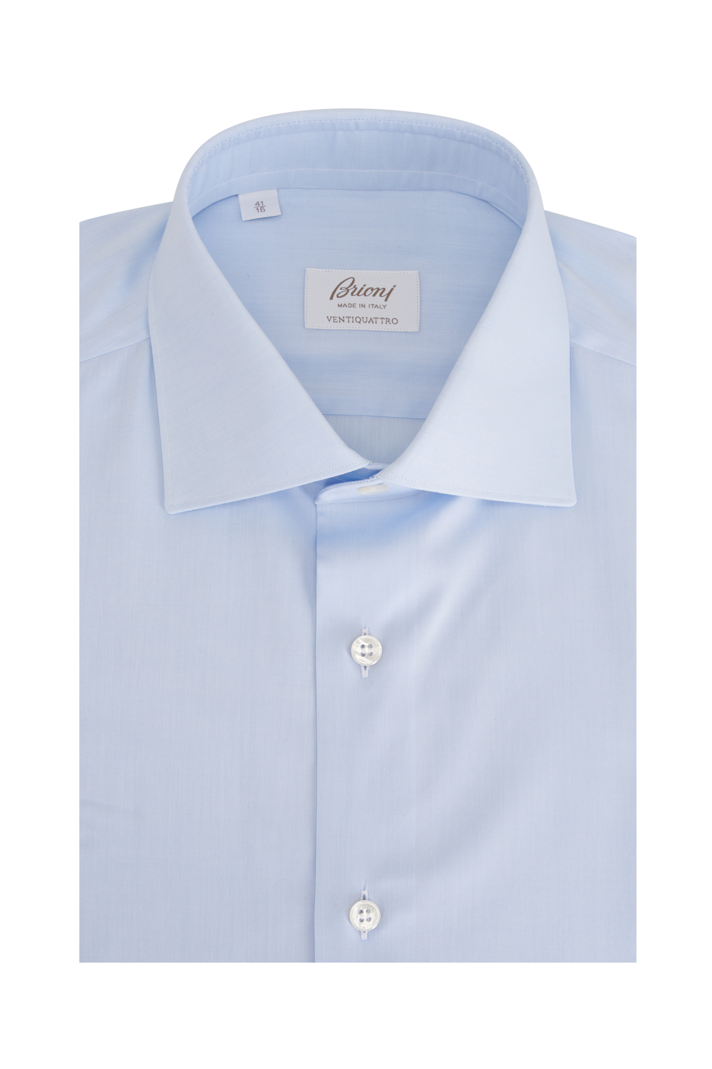 Charvet - Blue Cotton Mini Check Textured Dress Shirt
