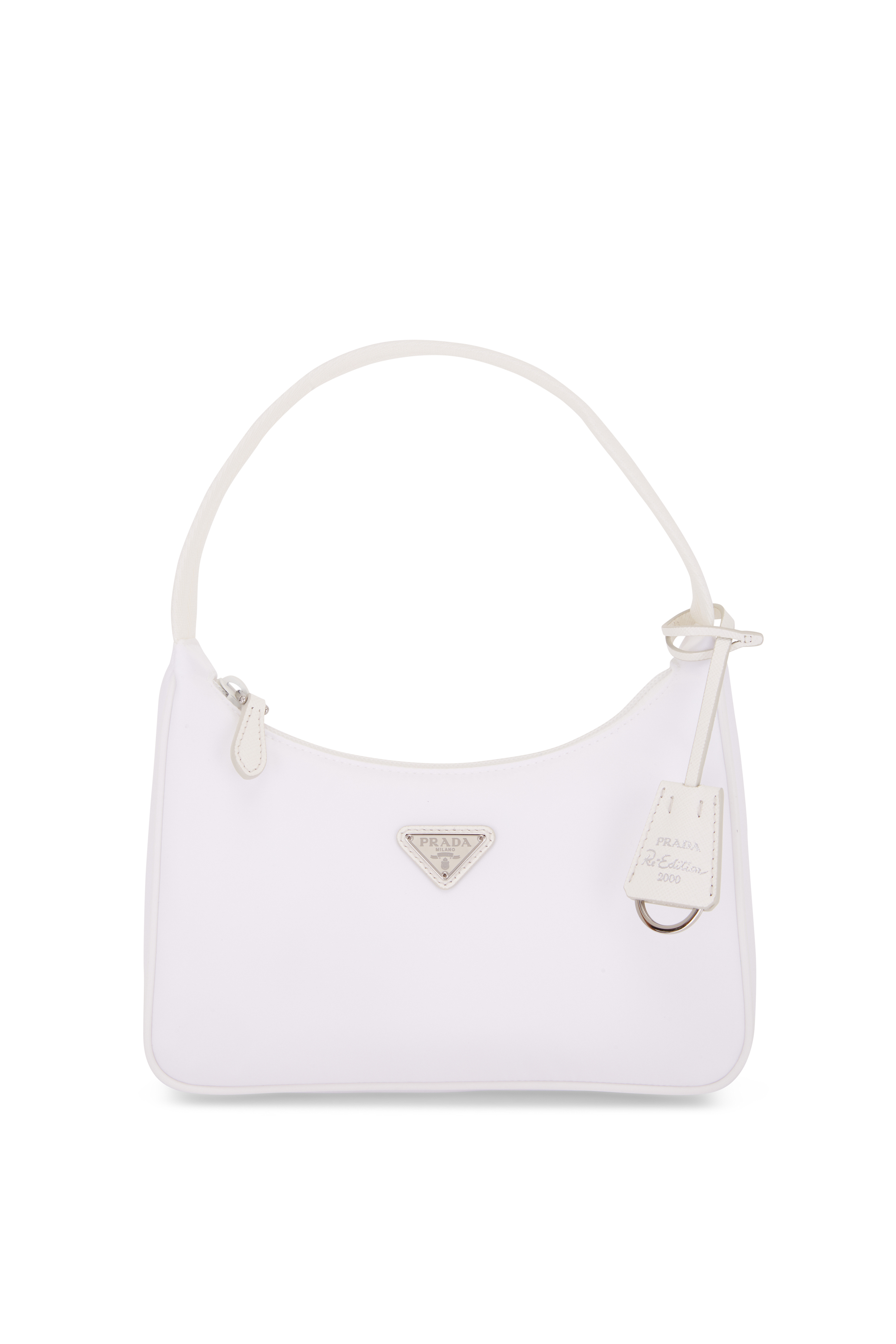 PRADA Spazzolato Micro Galleria Shoulder Bag White 1229841