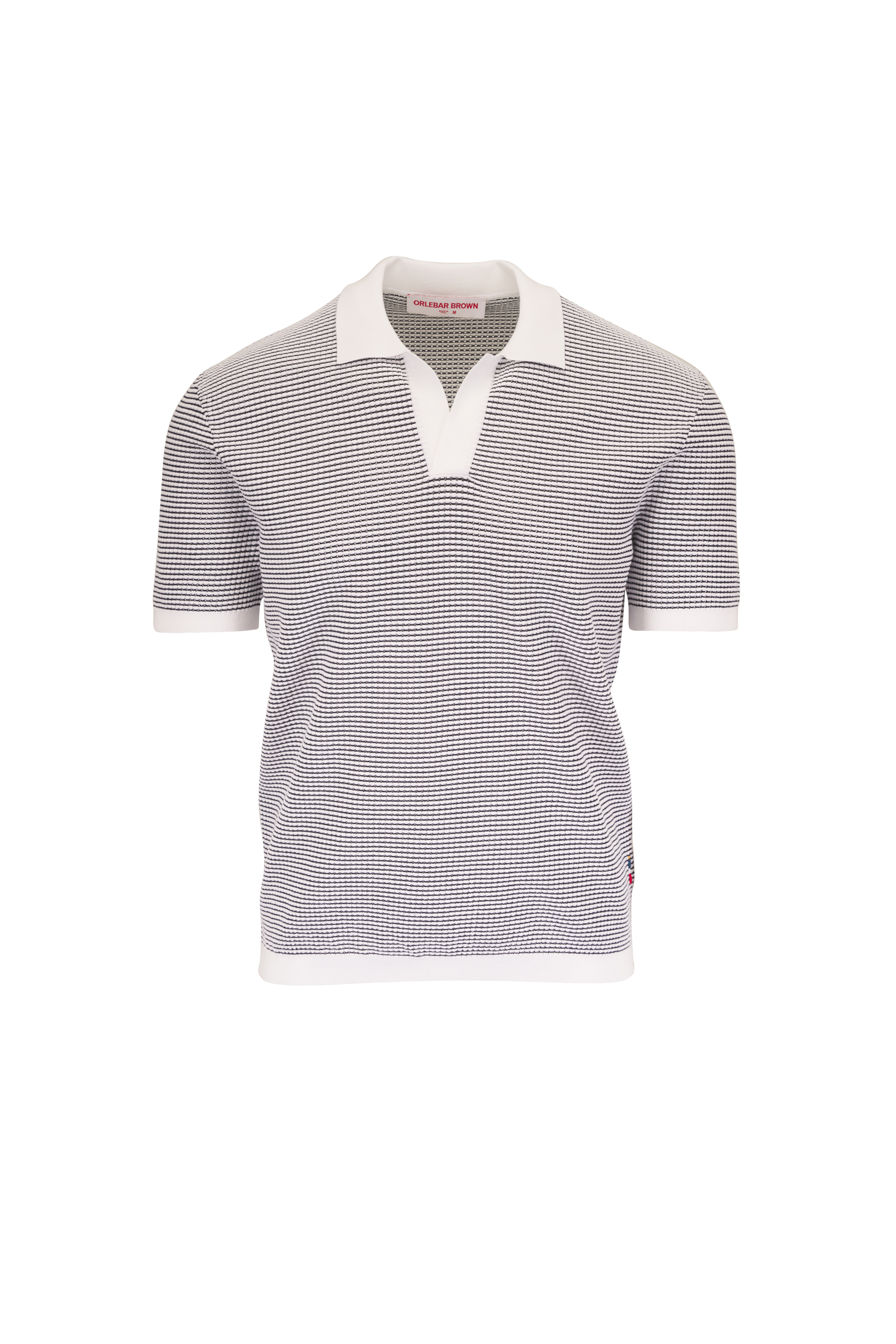 Moncler - White Long Sleeve Piqué Logo Polo | Mitchell Stores