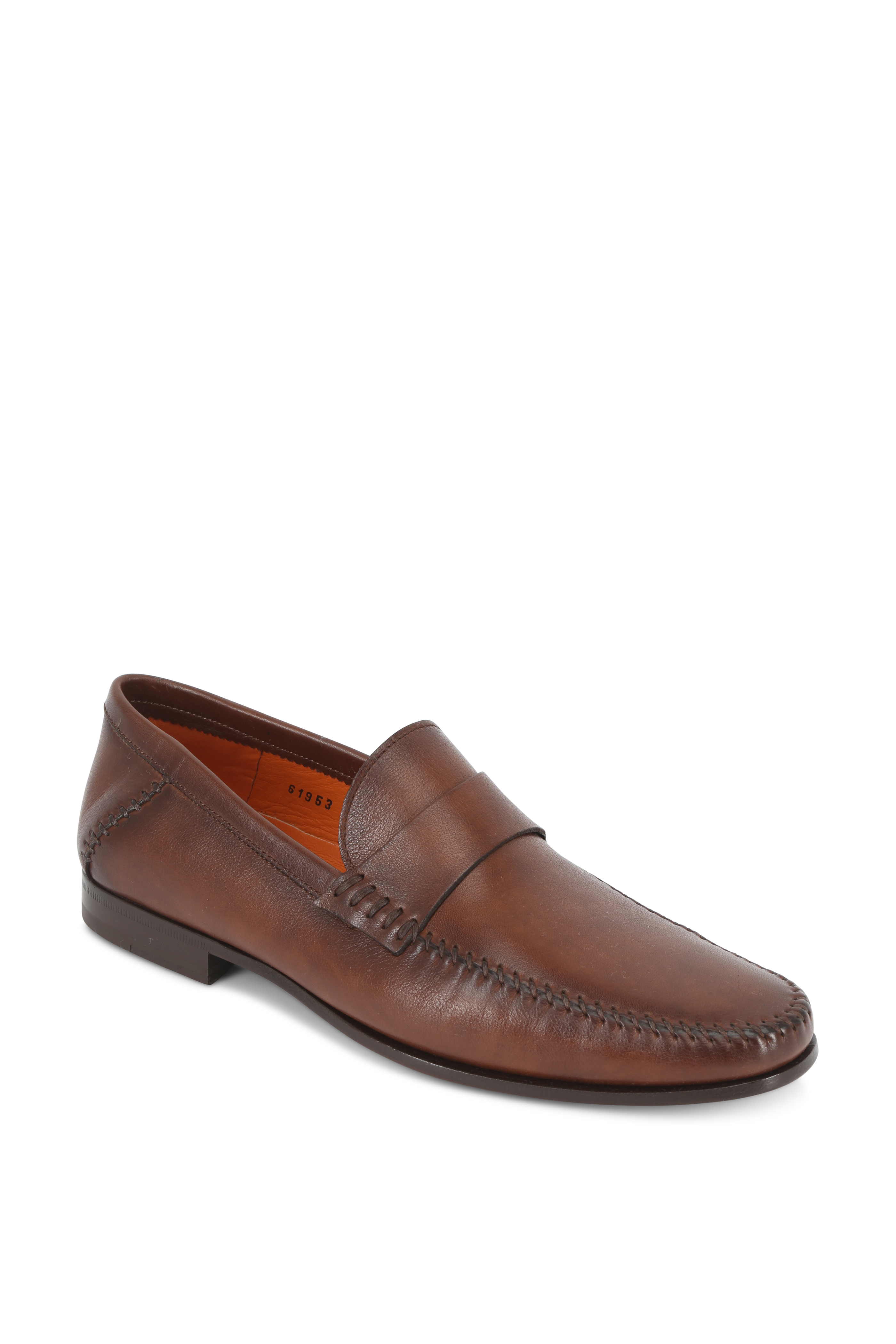 Santoni - Botanist Blue Suede Loafer | Mitchell Stores
