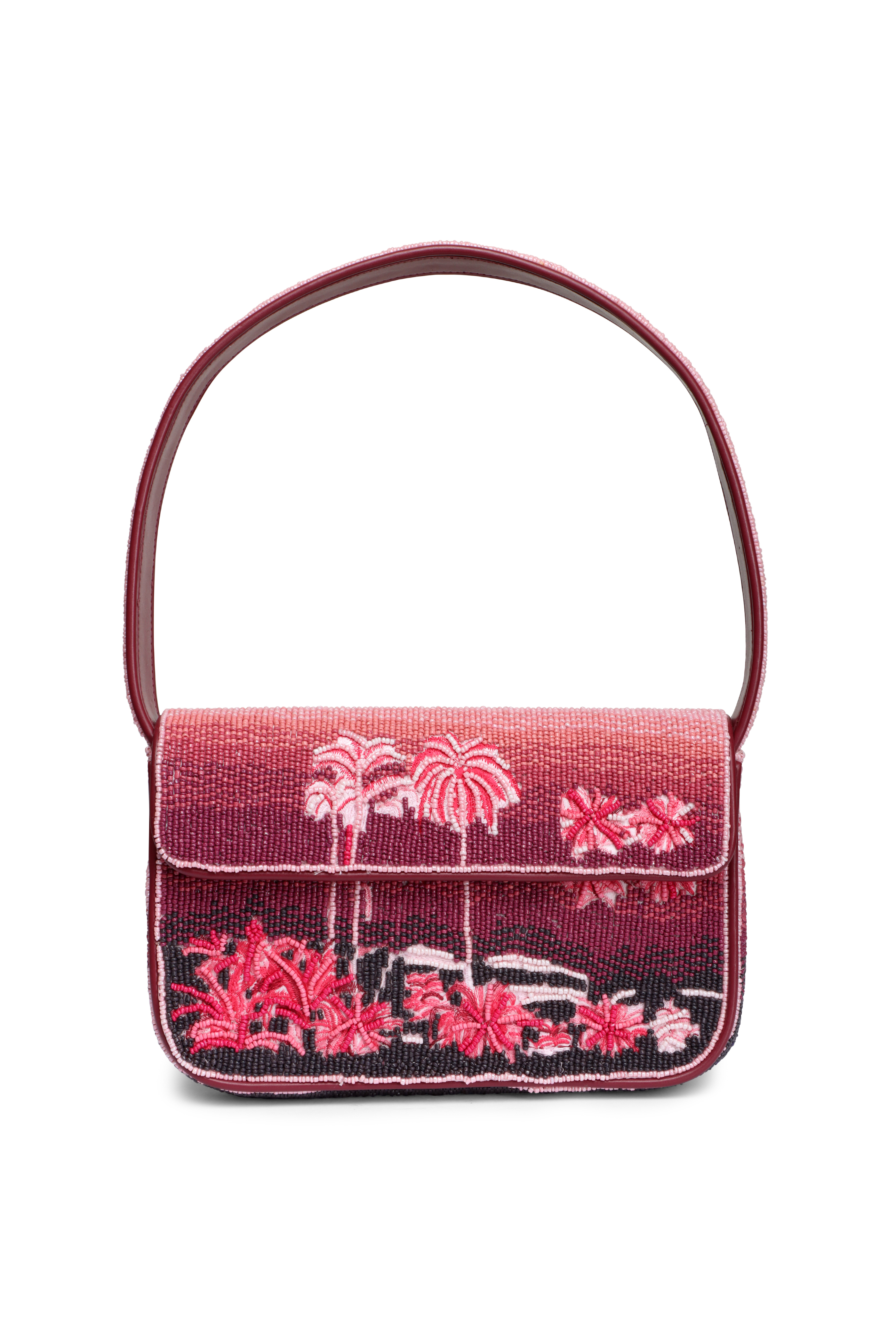 Marni - Seaside Pink & Brown Raffia Pouch | Mitchell Stores