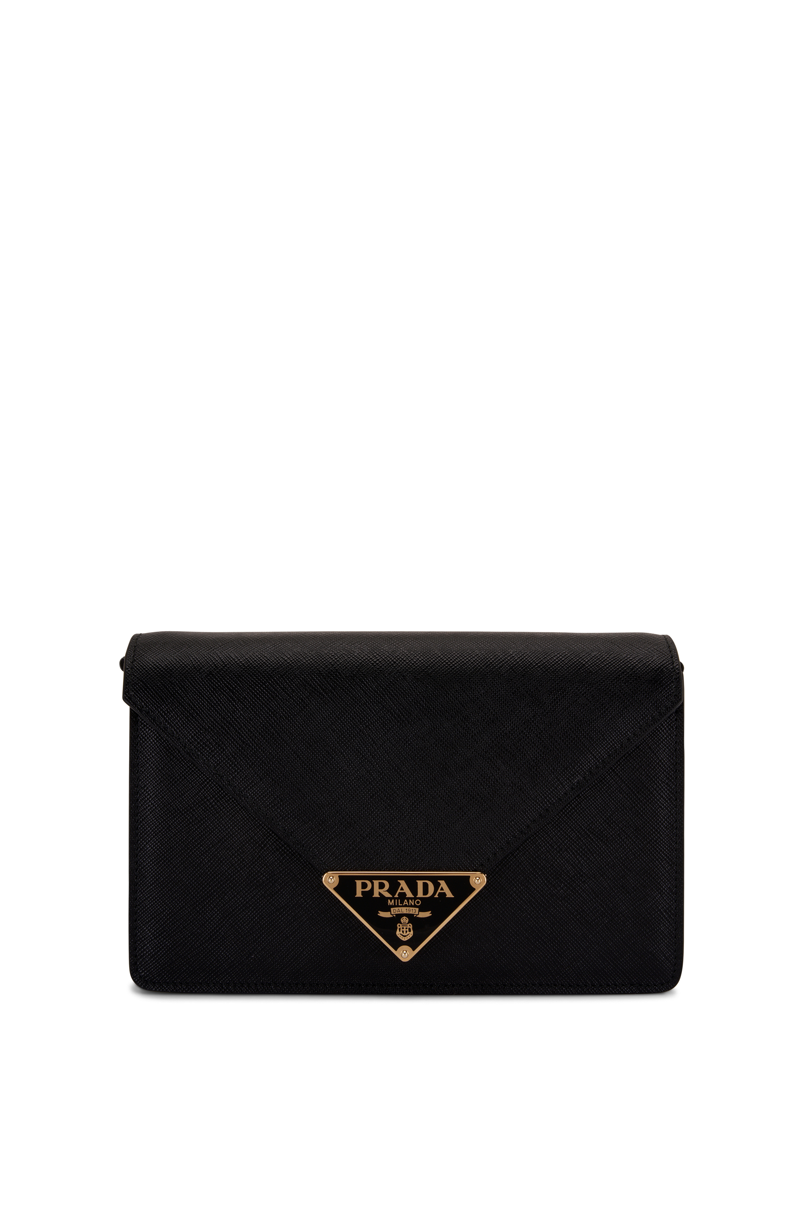 Prada - Black Large Leather Top Stitch Shoulder Bag