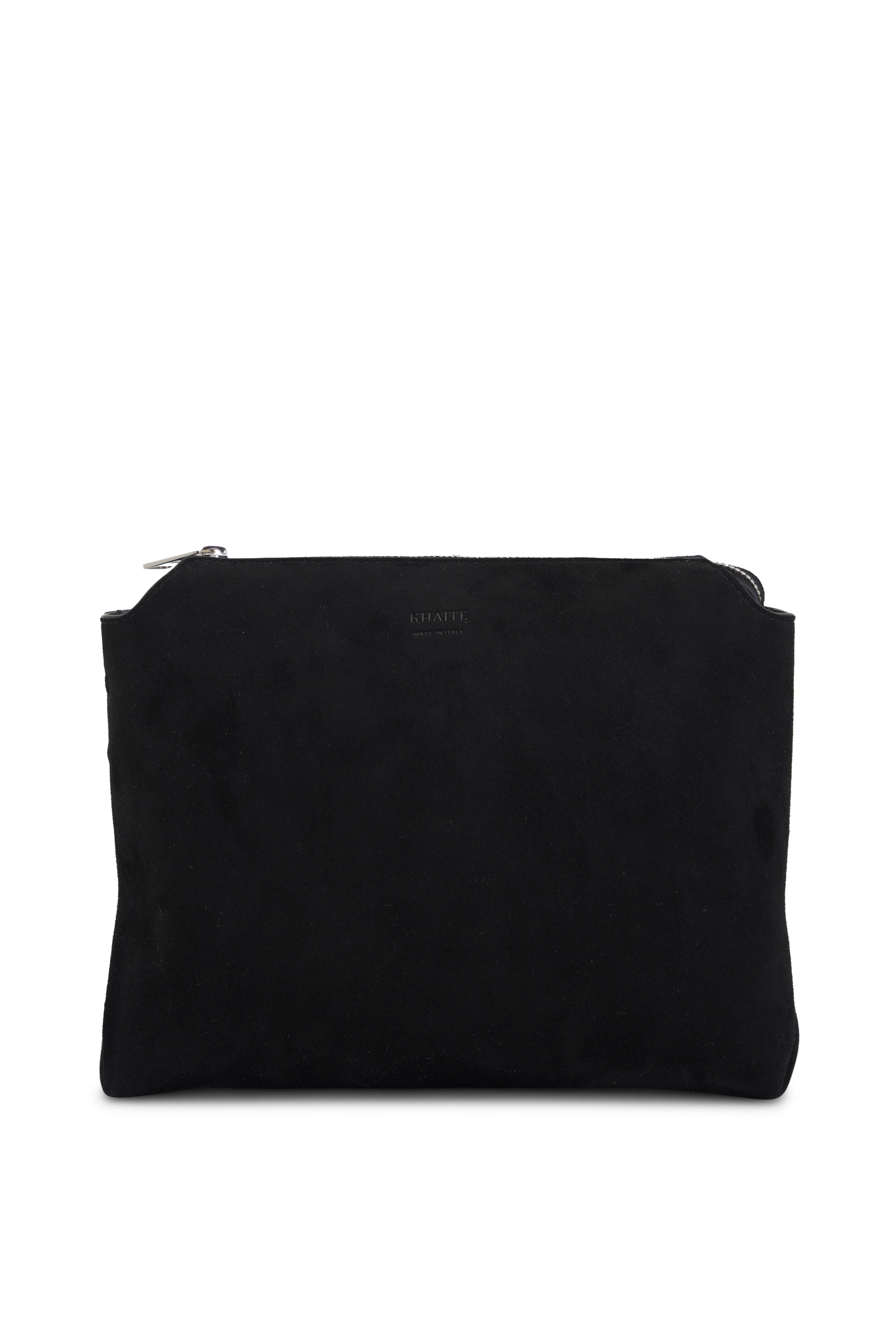【KHAITE】リナ・ポシェット ブラックイールレザー Khaite - Lina Black Pebble Leather Crossbody | Mitchell Stores