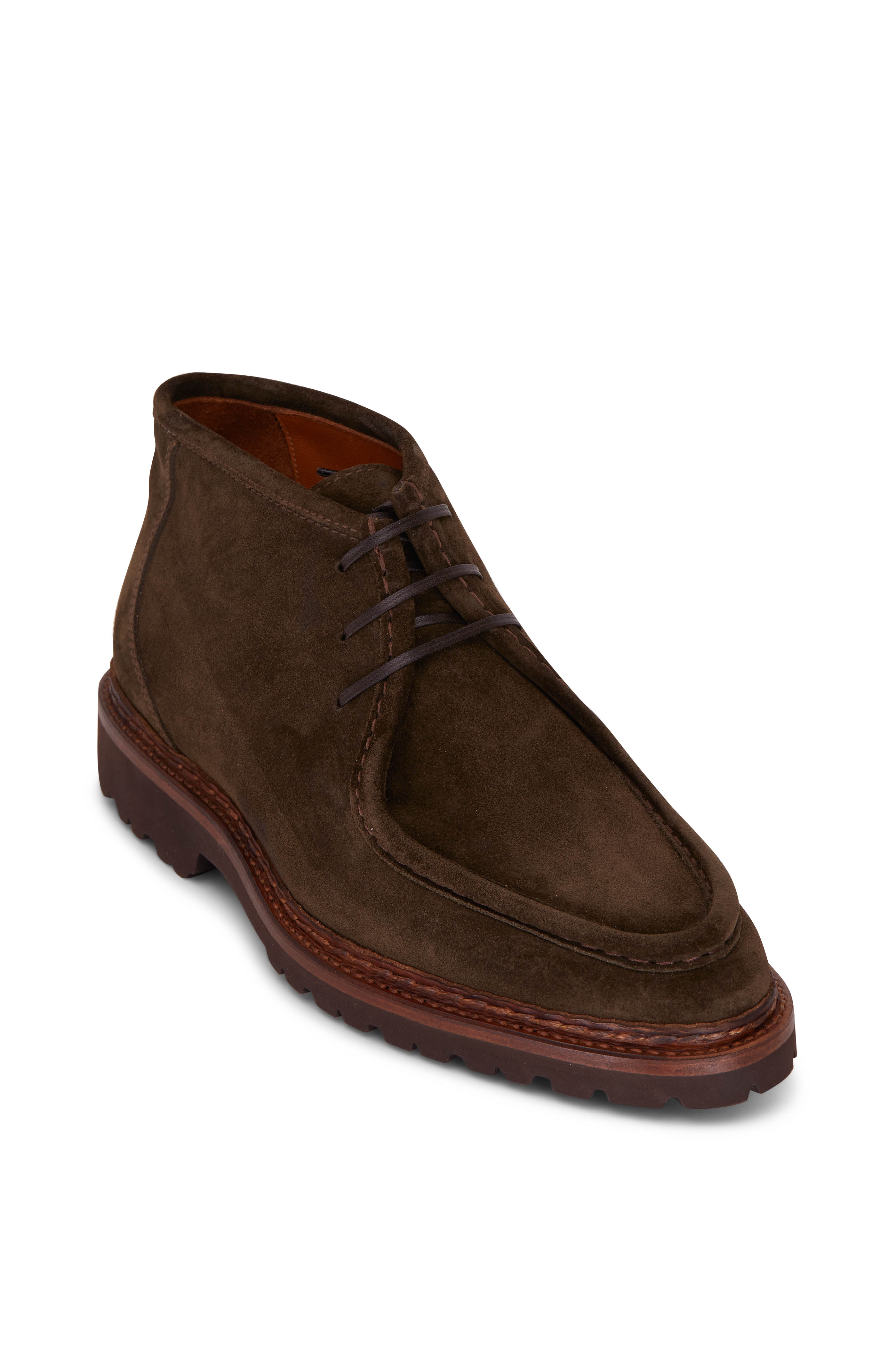 Trask Lawson Brown Water Resistant Suede Wingtip Boot