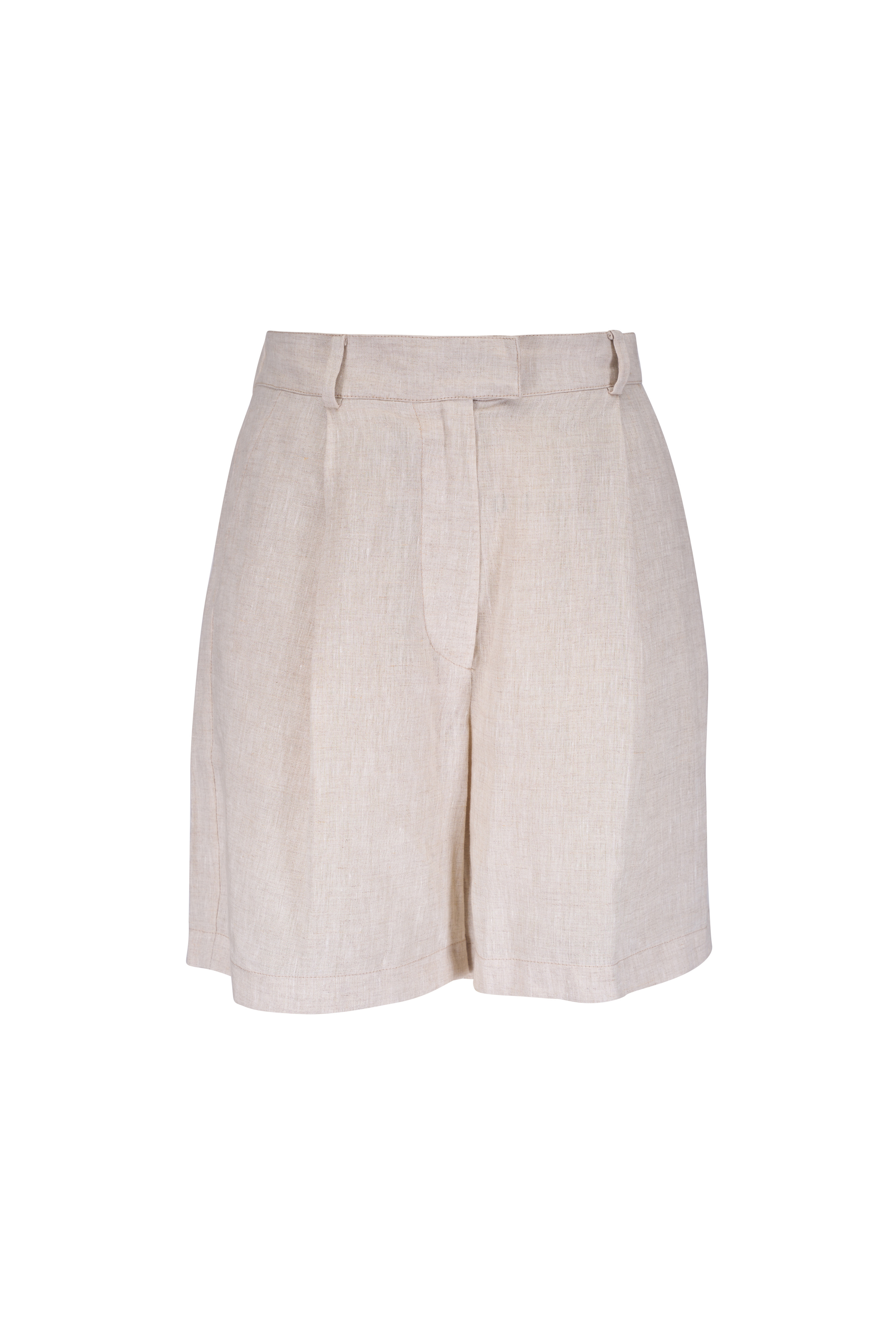 【関税込み】kiton EMBROIDERED LINEN BERMUDA SHORTS Kiton - Brown & White Stripe Linen Short | Mitchell Stores