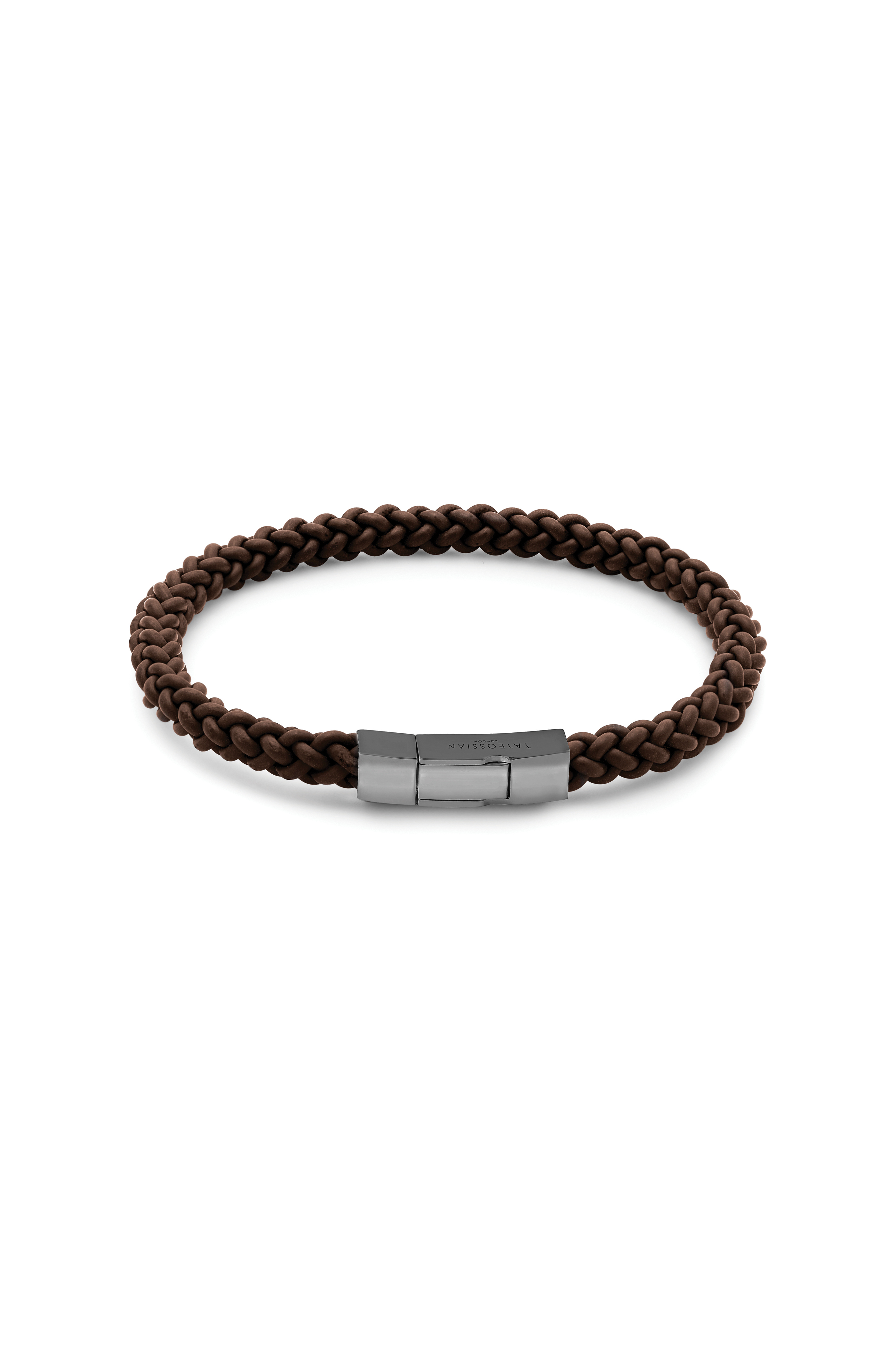 Chelsea Leather Bracelet In Brown With Aluminium Clasp