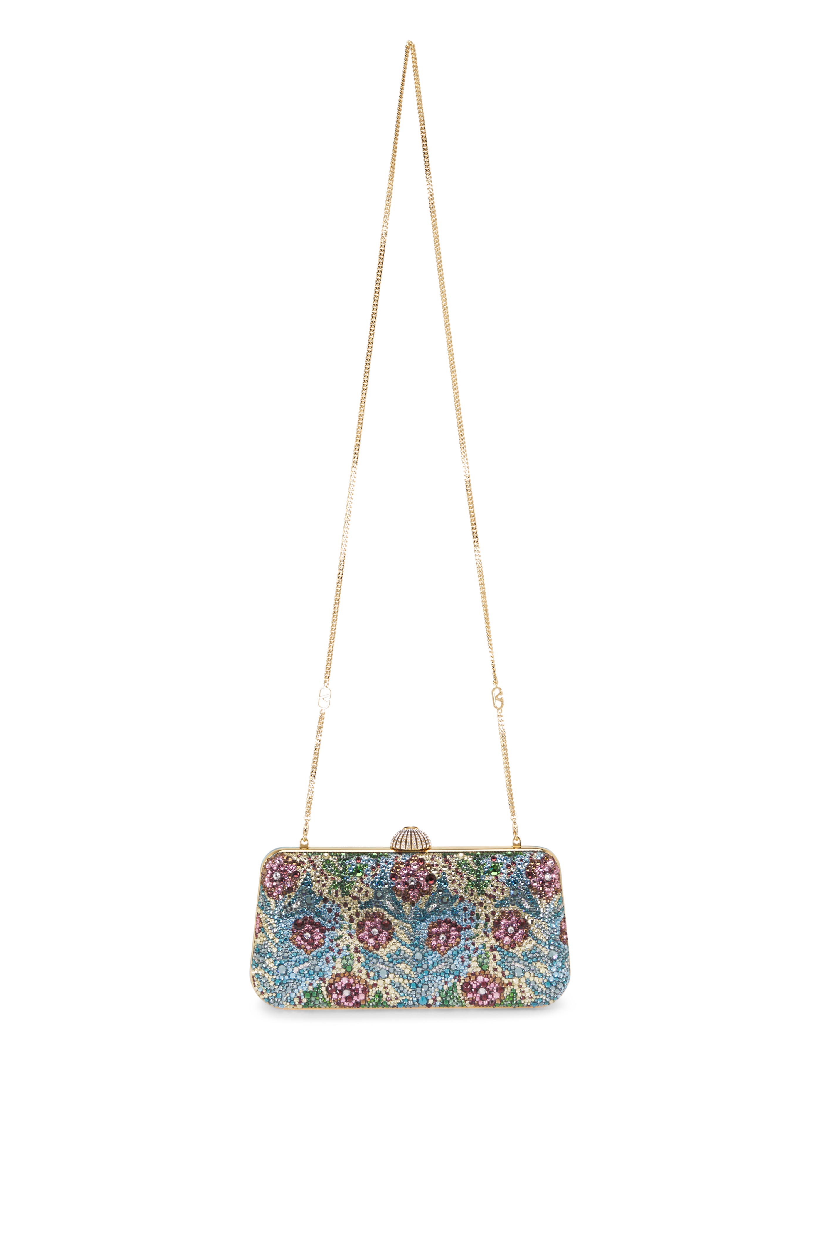 Valentino Garavani - Feather Embellished Clutch Bag in Verde Lime