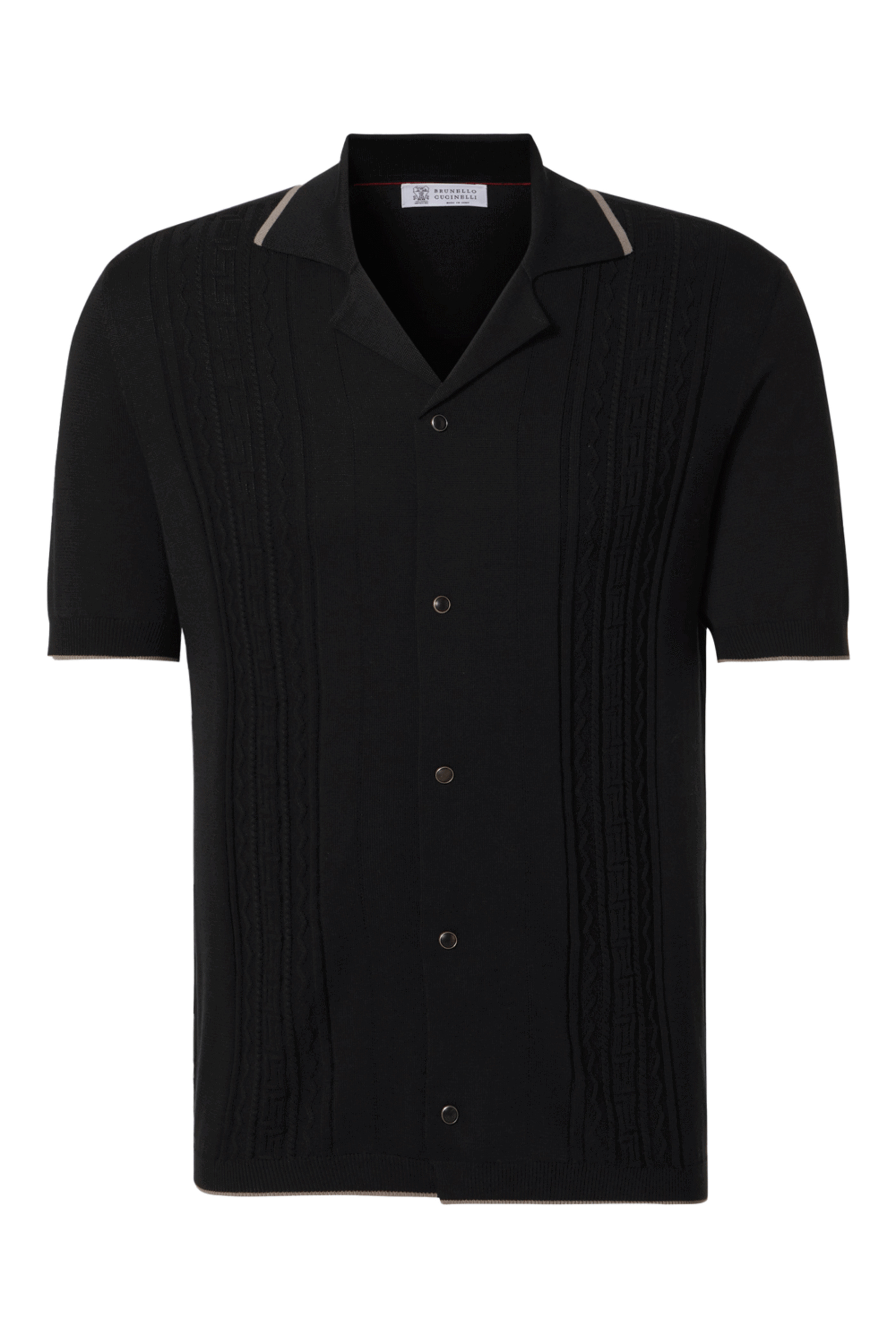 Brunello Cucinelli - Black Jersey Cotton Polo | Mitchell Stores