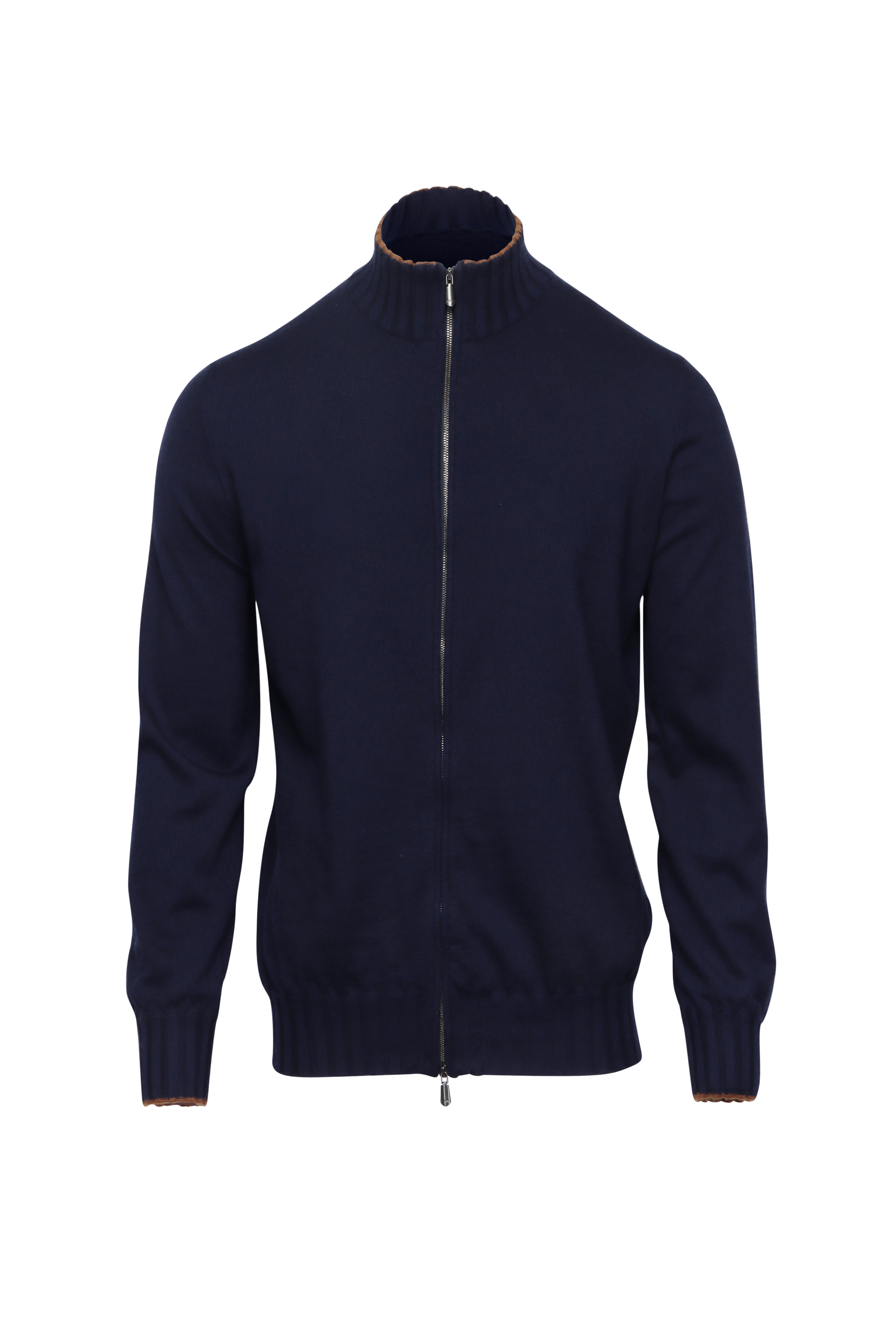 Thom Browne - Navy Blue Cotton Quarter Zip Pullover