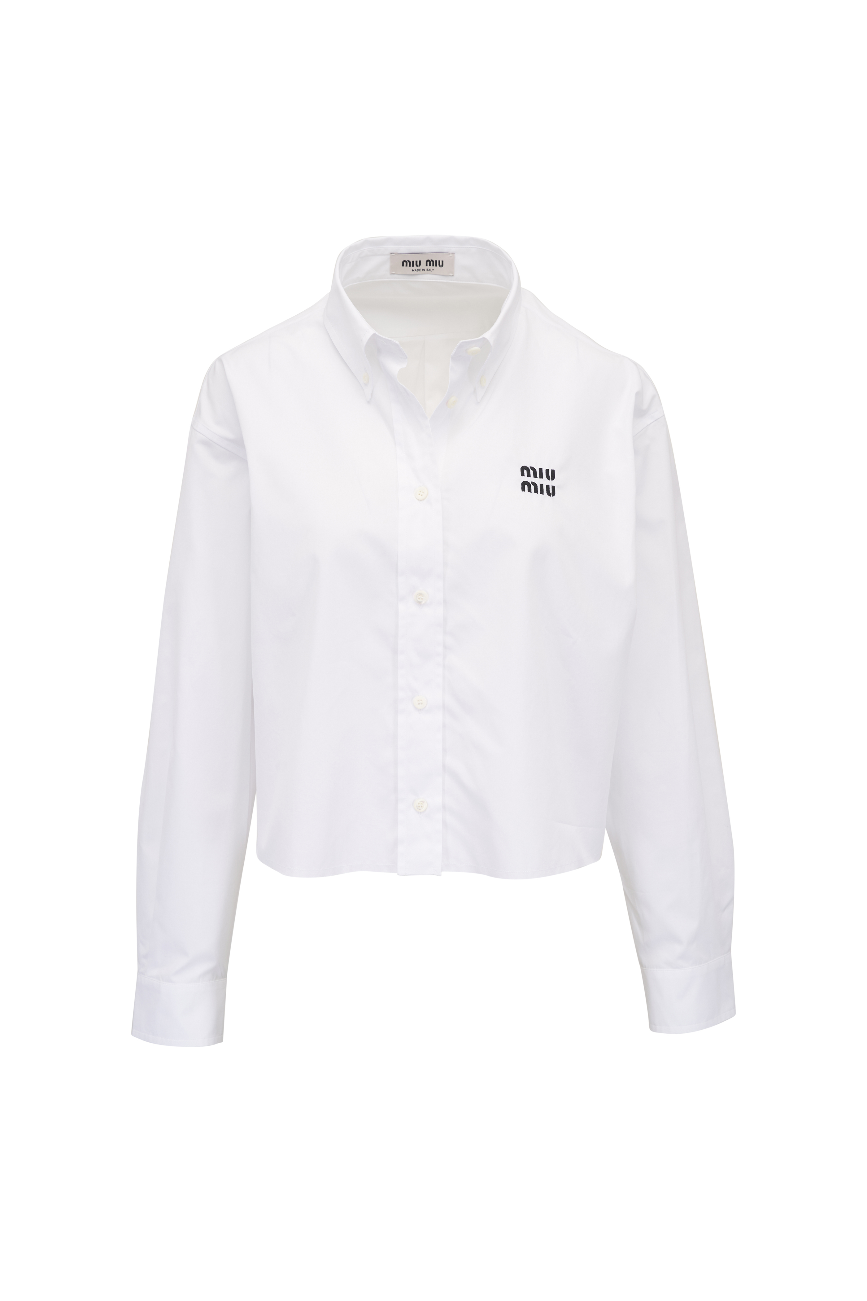 Miu Miu - Natural Stripe Cotton Henley Shirt | Mitchell Stores