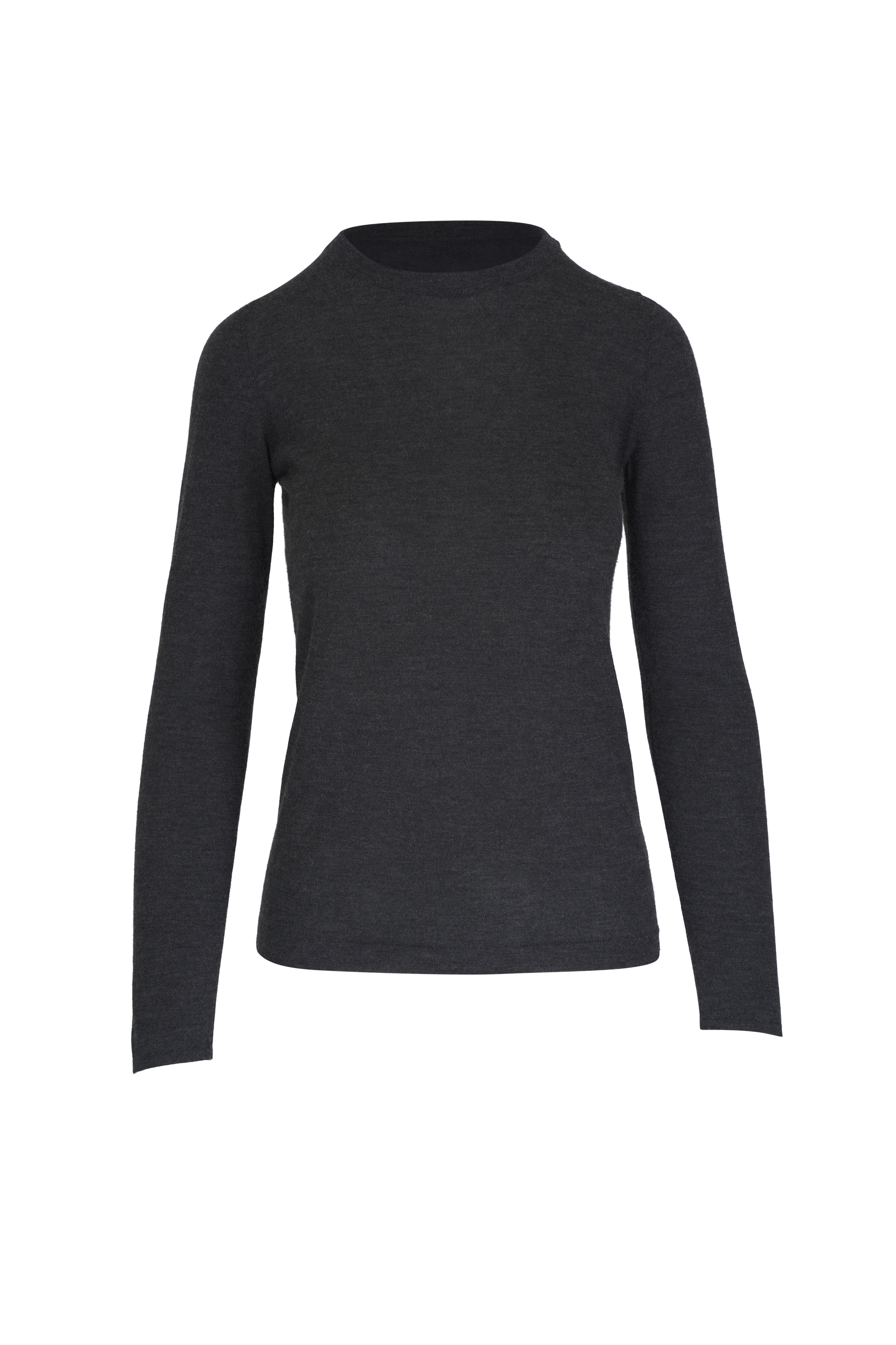 Brunello Cucinelli - Heather Gray Ribbed Cotton Long Sleeve