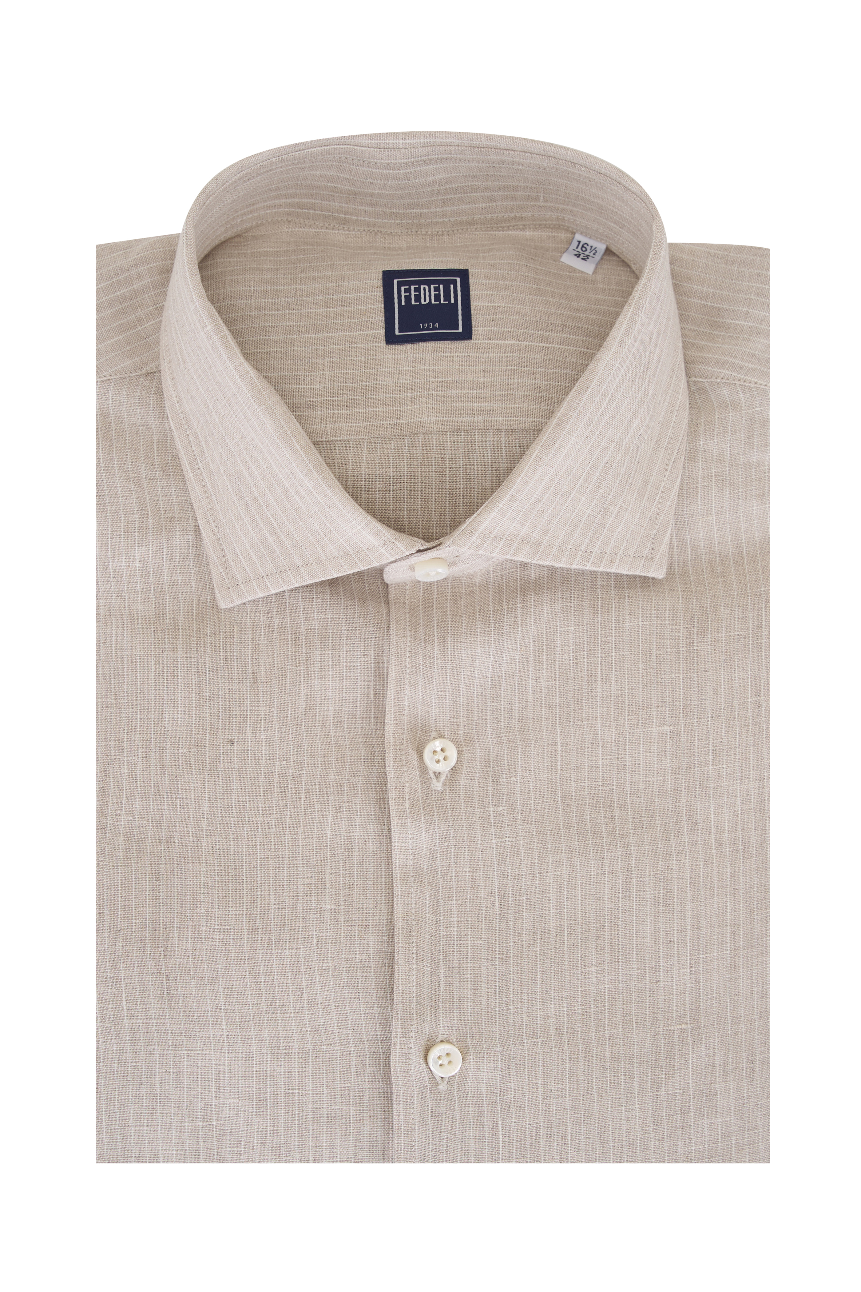 Zegna - Natural Linen Short Sleeve Sport Shirt | Mitchell Stores