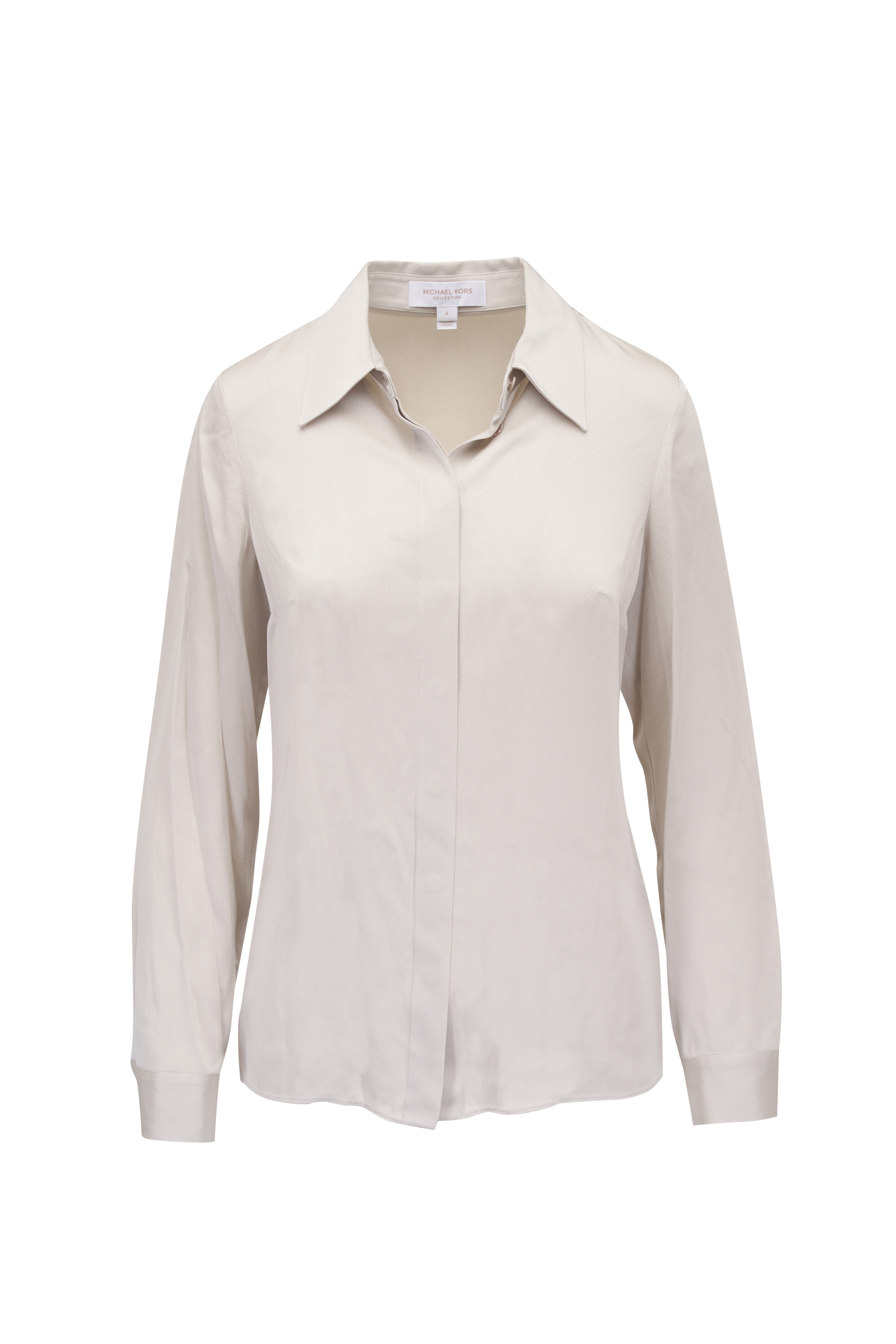 Bottega Veneta - Sand Printed Plaid Leather Oversize Shirt