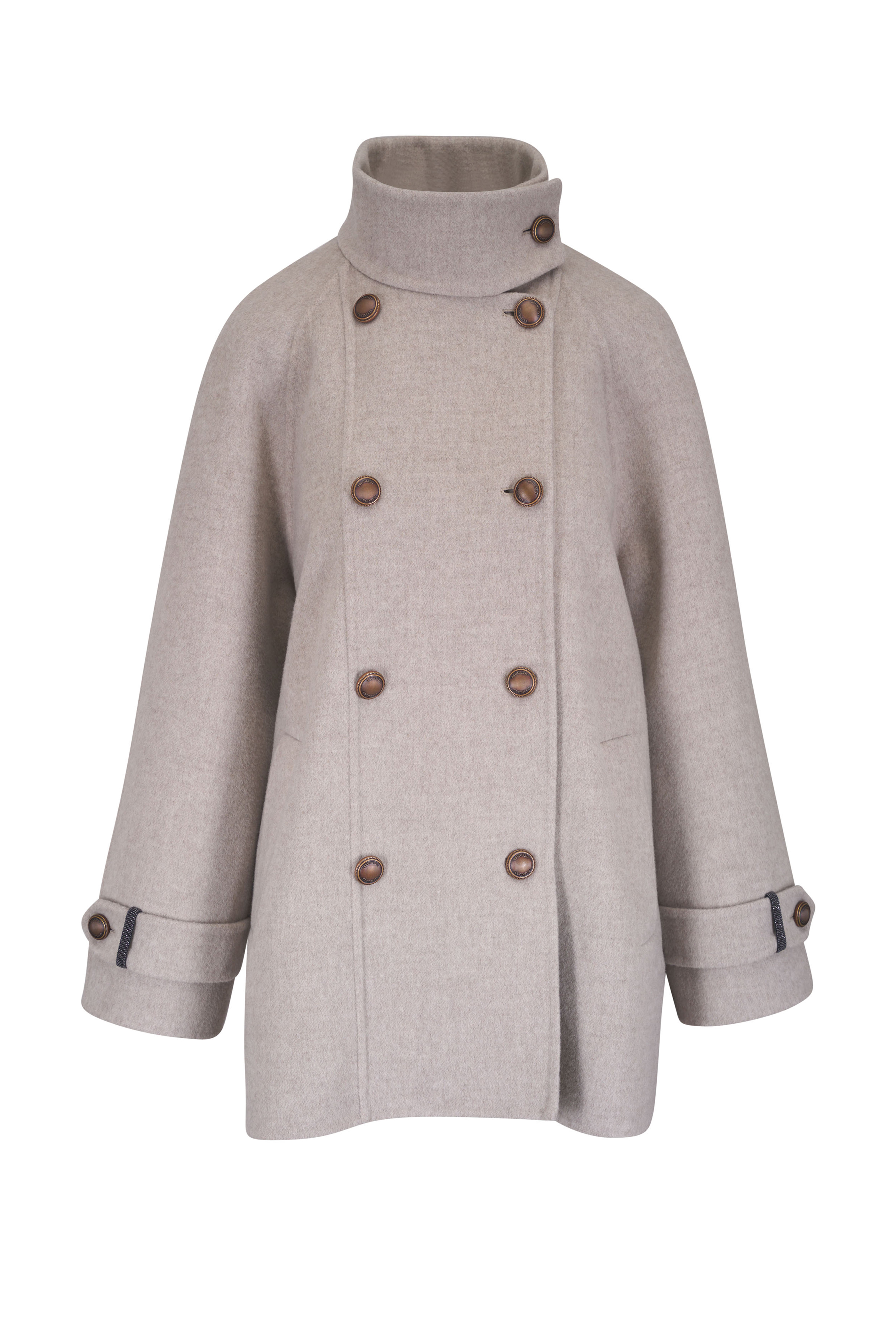 Herno - Taupe Cashmere & Silk A-Line Puffer Jacket
