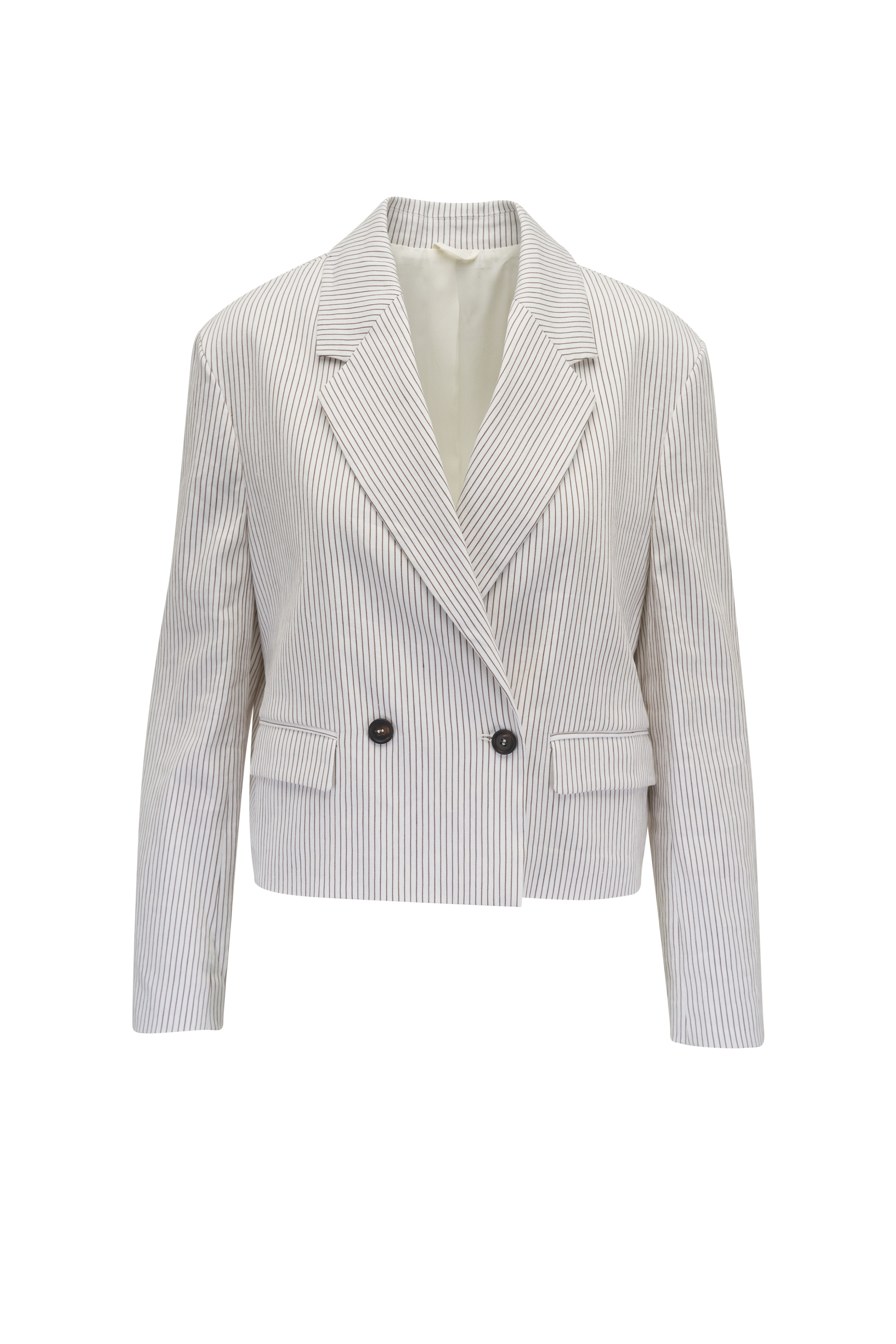 【関税＆送料込み】Brunello Cucinelli Cropped Jacket Brunello Cucinelli - Panama and Khaki Denim Cropped Jacket