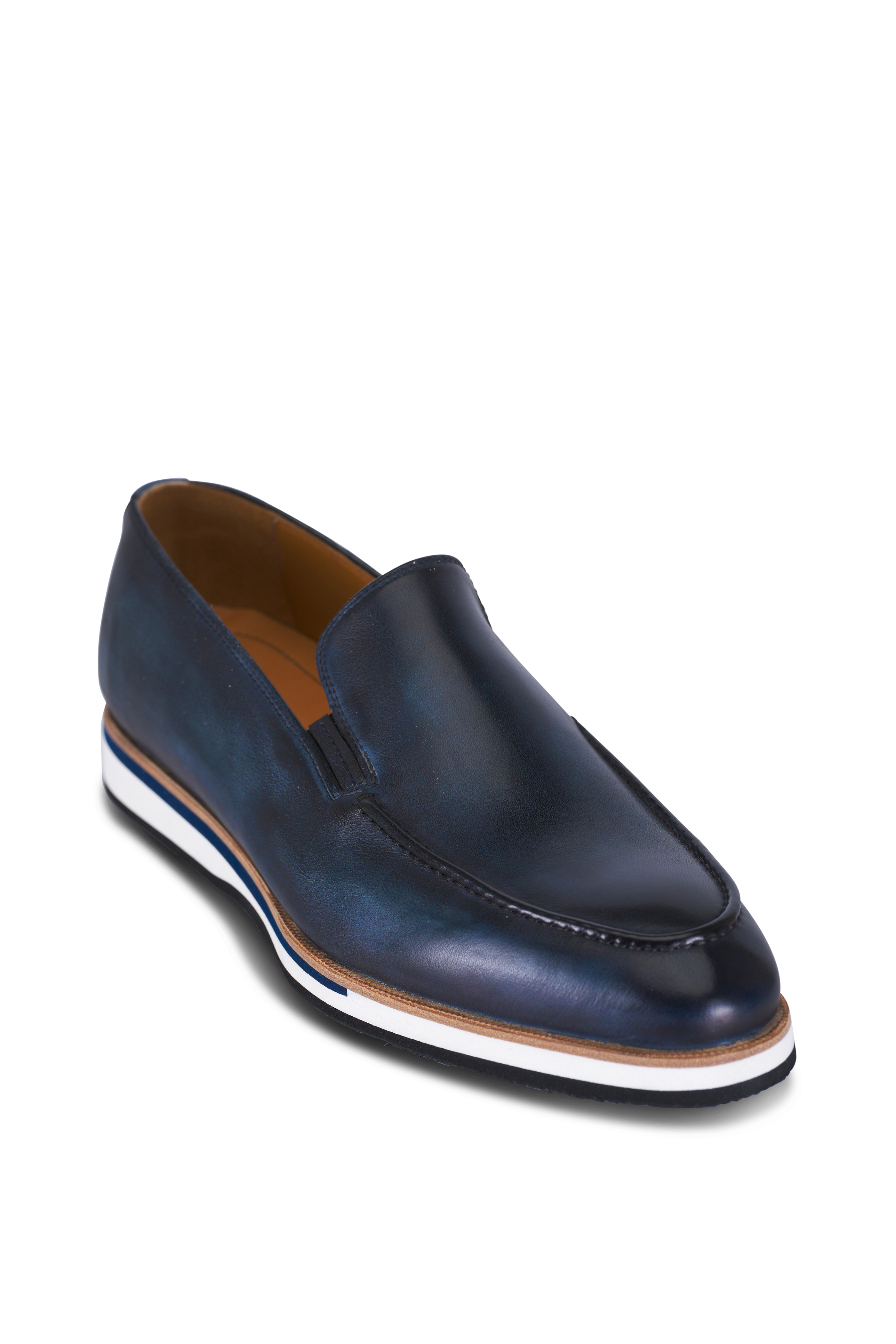 NEW! $1,000 John Lobb Hendra Navy Blue Suede Loafers Shoes 9 John Lobb Hendra Suede & Leather Loafers | Saks Fifth Avenue main image 4