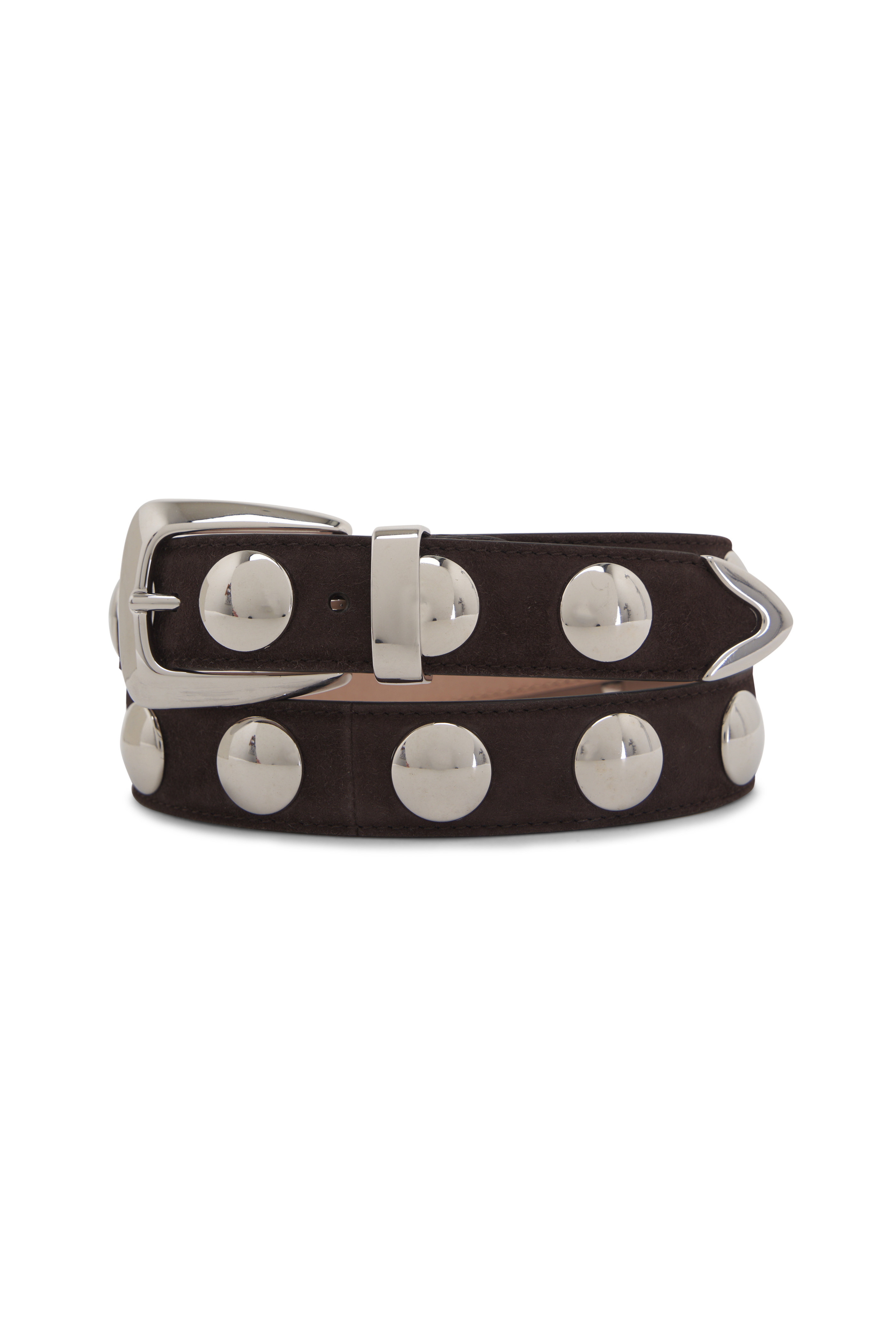 [Margesherwood] / ☆ RING TWO TONE LEATHER BELT / coffee Midline Coffee White Stitch Leather Belt – Eloq