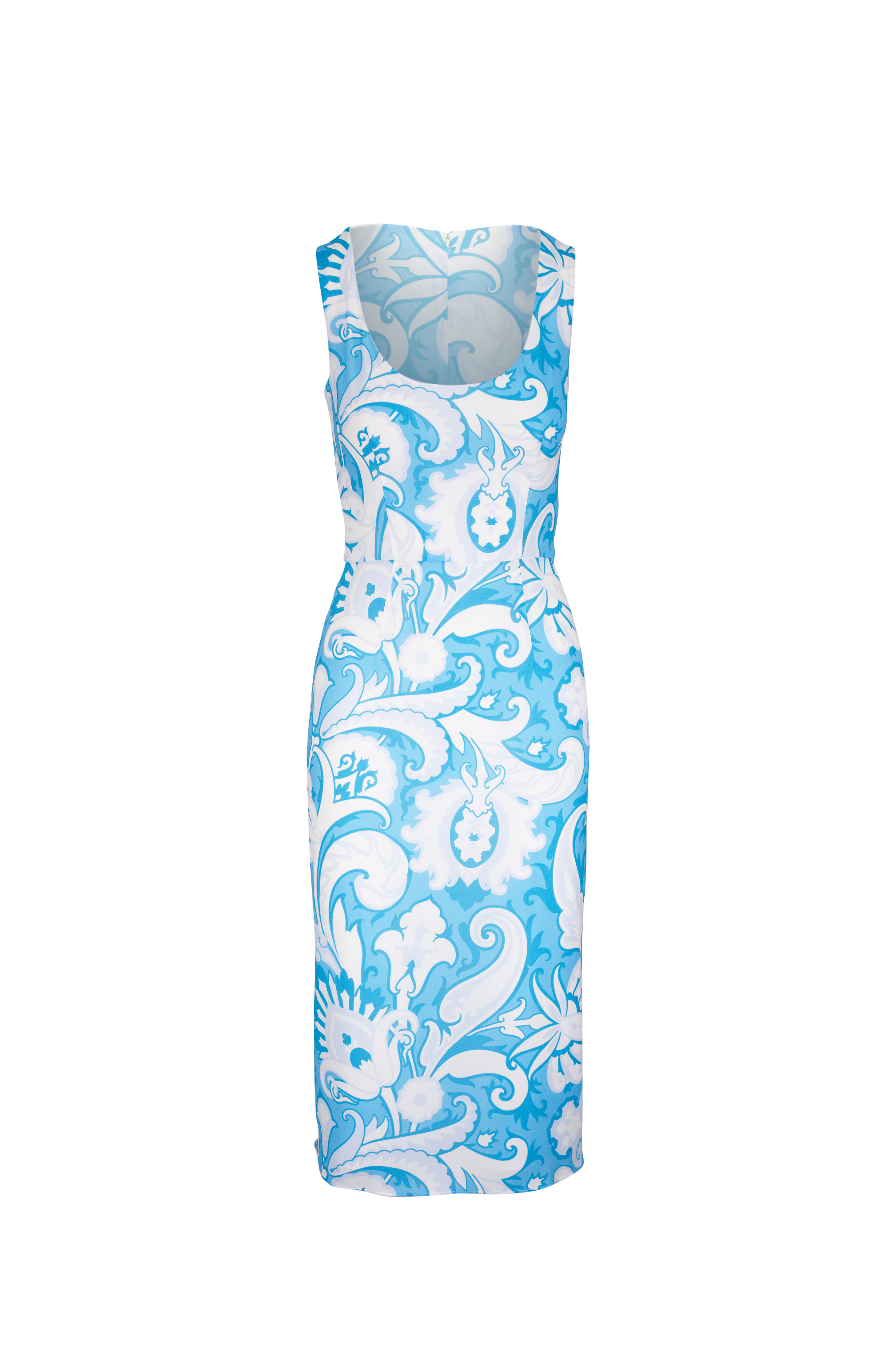 Carolina Herrera - Midnight Blue Poppy Jacquard Fit & Flare
