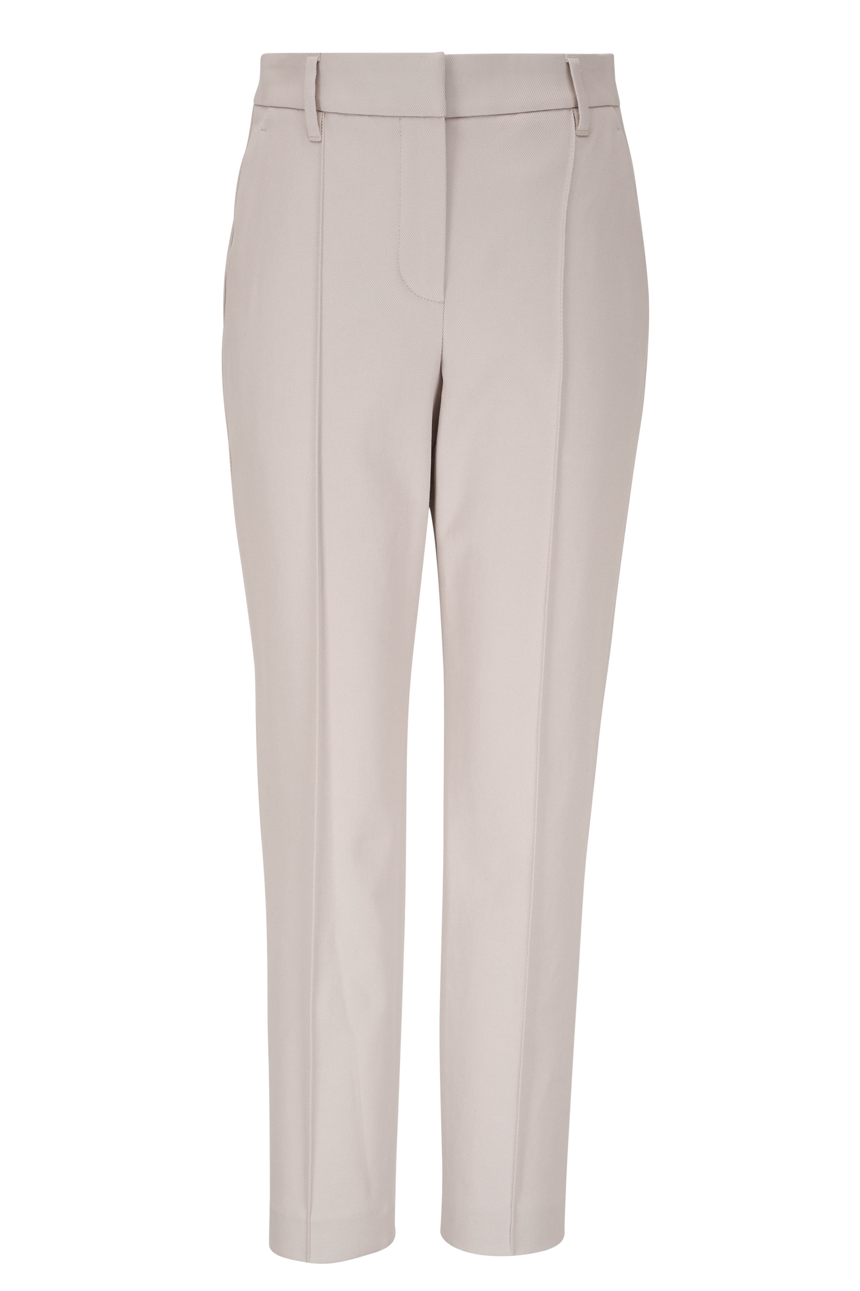 Brunello Cucinelli Women’s Beige Cotton Slim Pants US Size 10 $695 *defect*