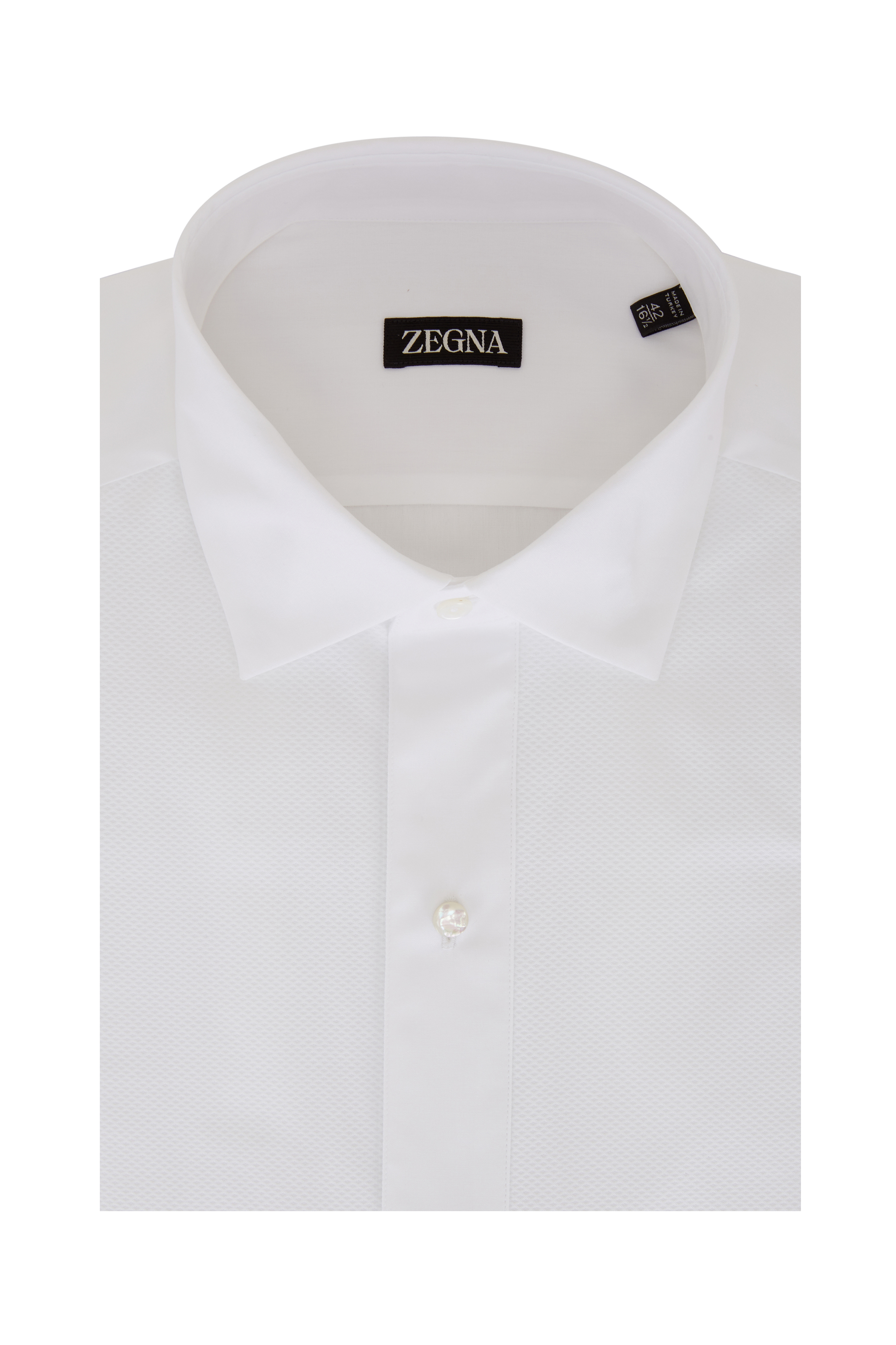 Kiton - White Cotton Dress Shirt | Mitchell Stores