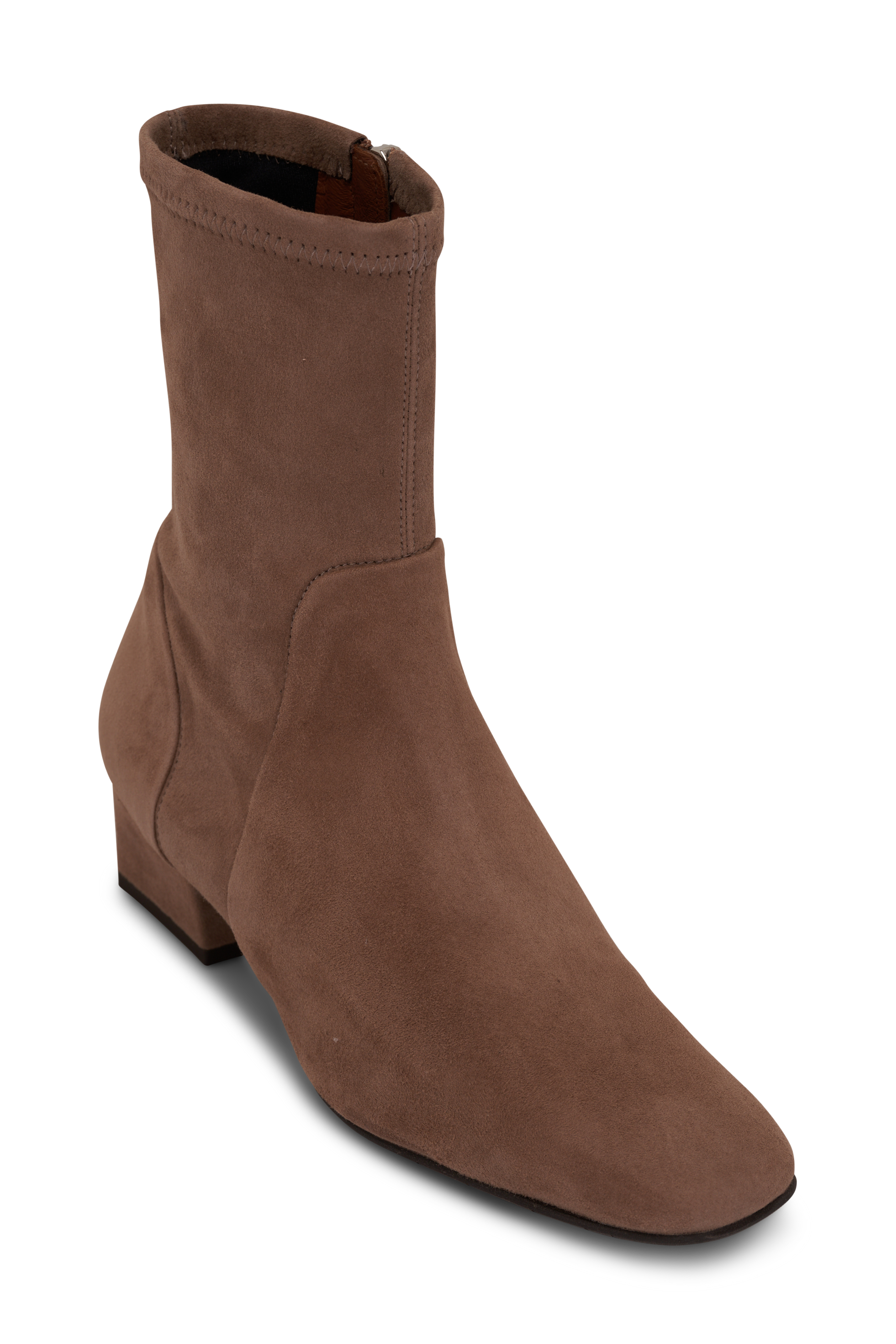 Aquatalia Celesta Dark Brown Silky Suede Western Boot 70mm