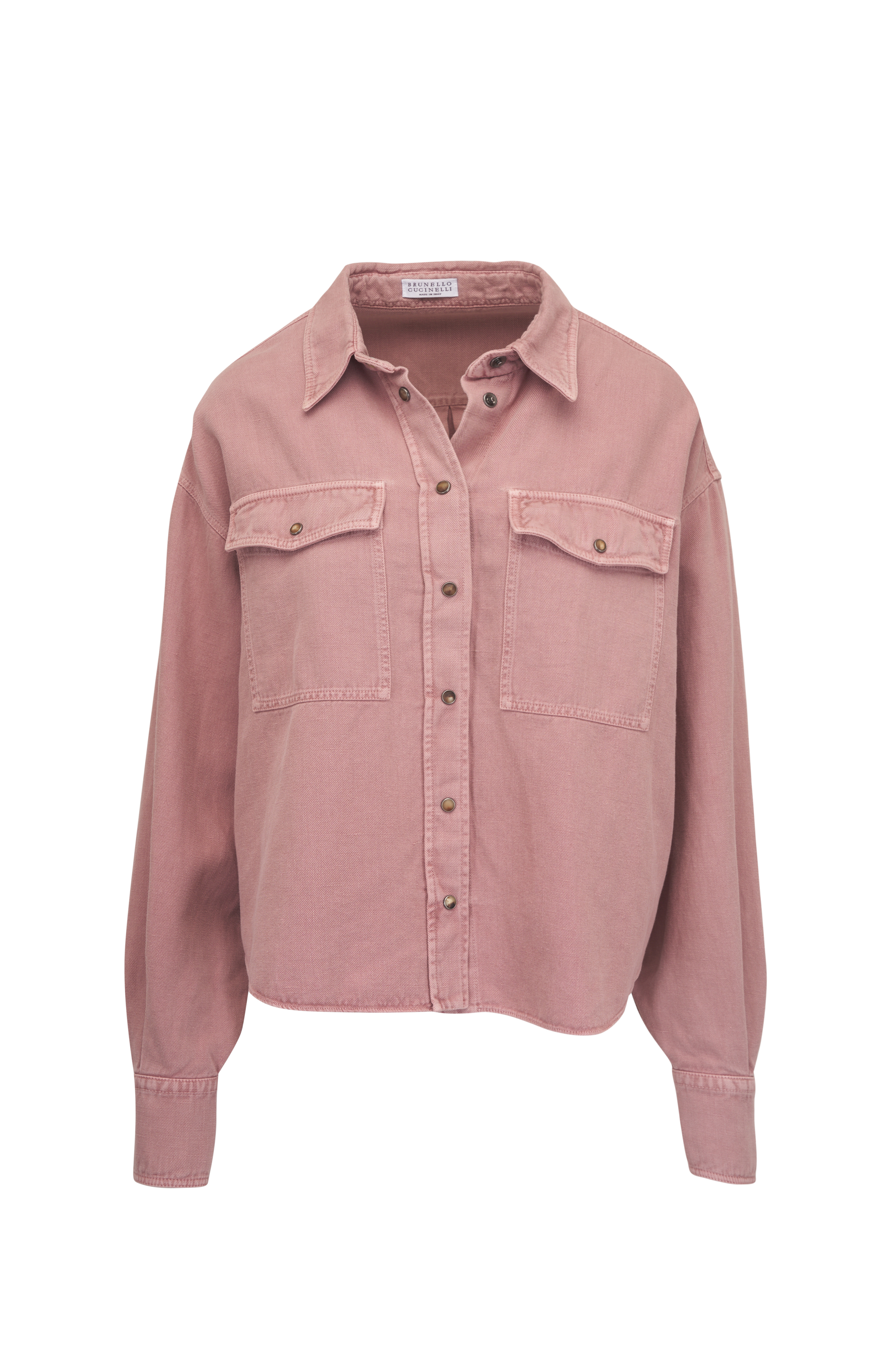 Brunello Cucinelli - Blush Shiny Leather Biker Jacket
