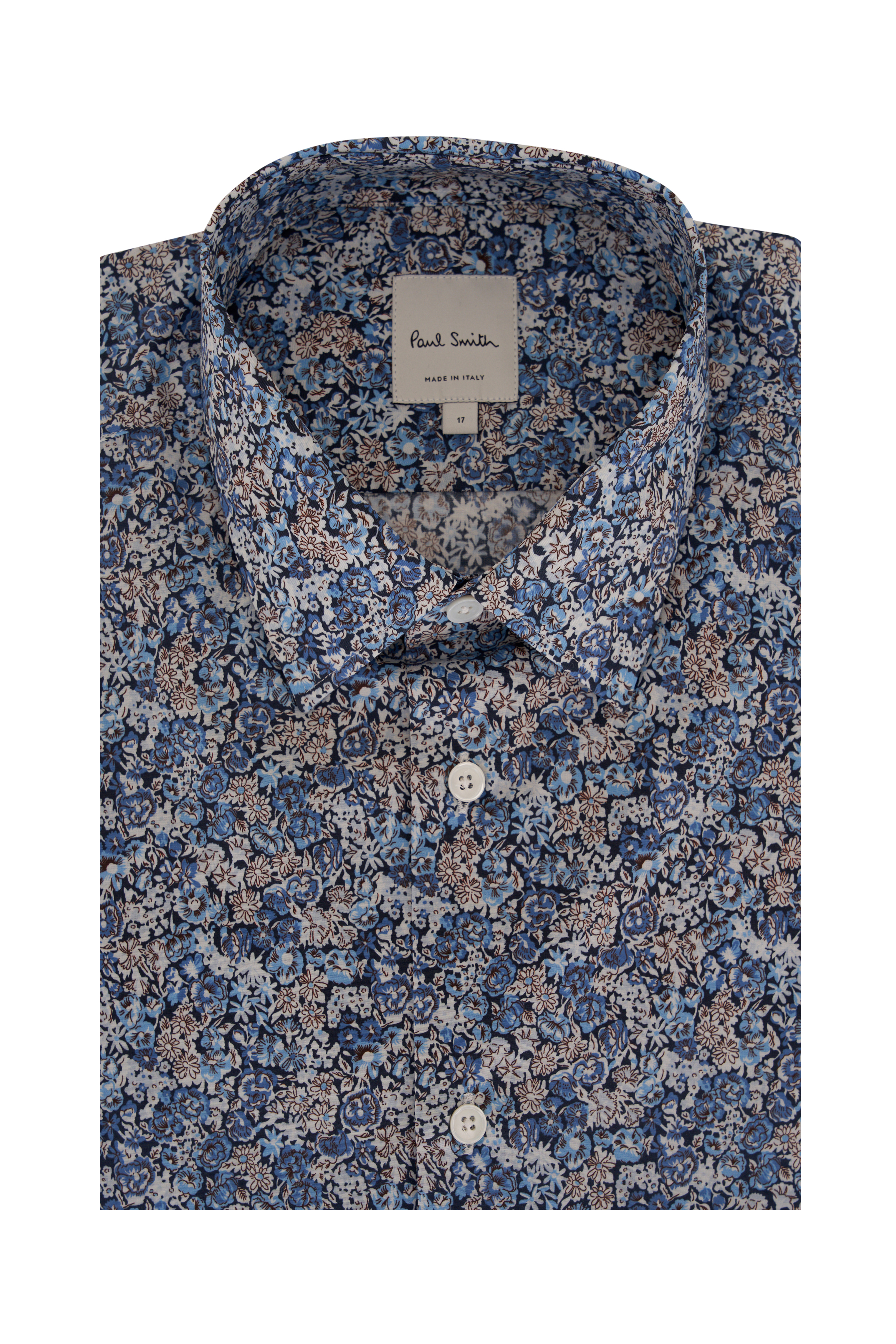 Paul Smith - Navy Multicolor Floral Print Sport Shirt