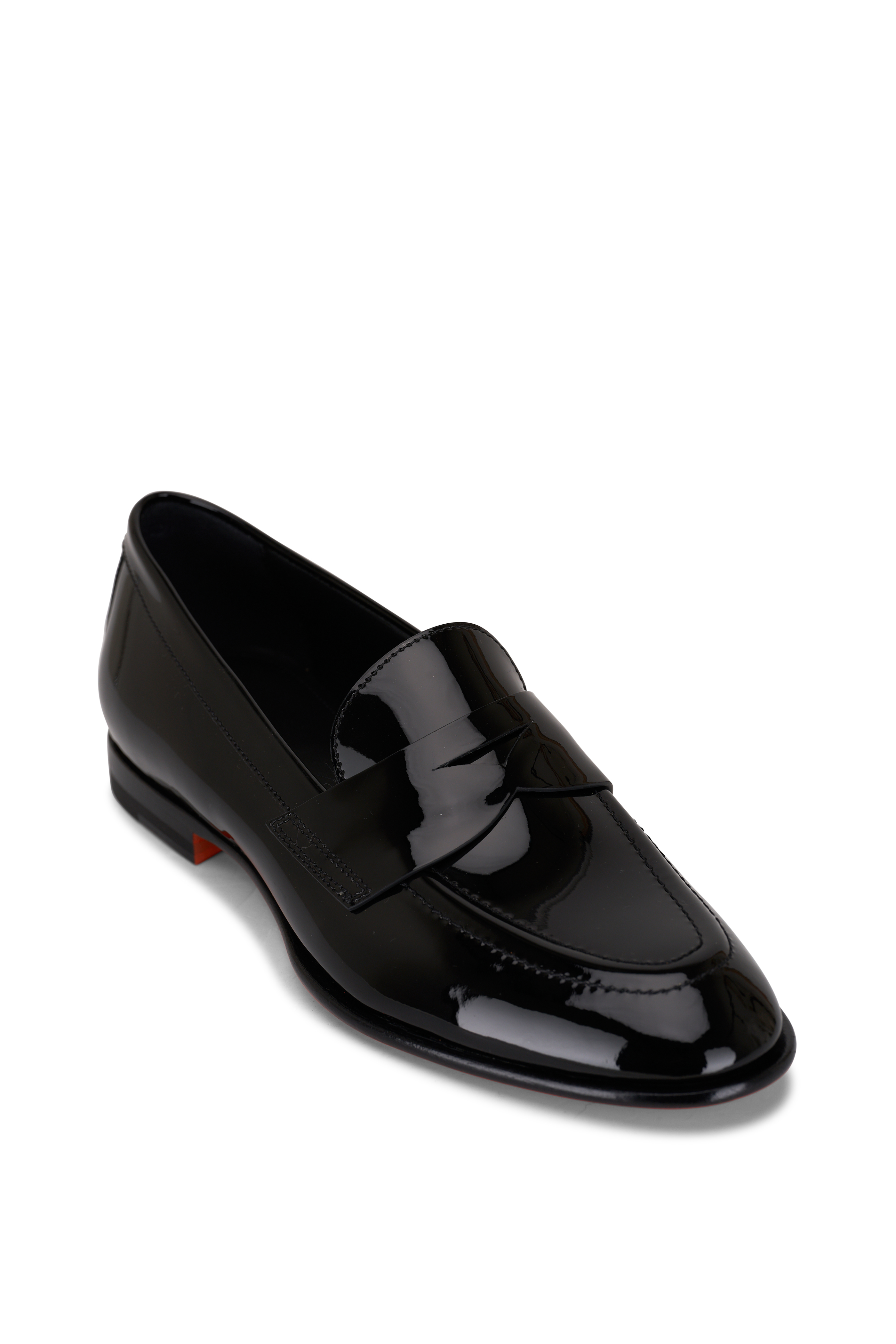 2100 black patent leather loafers