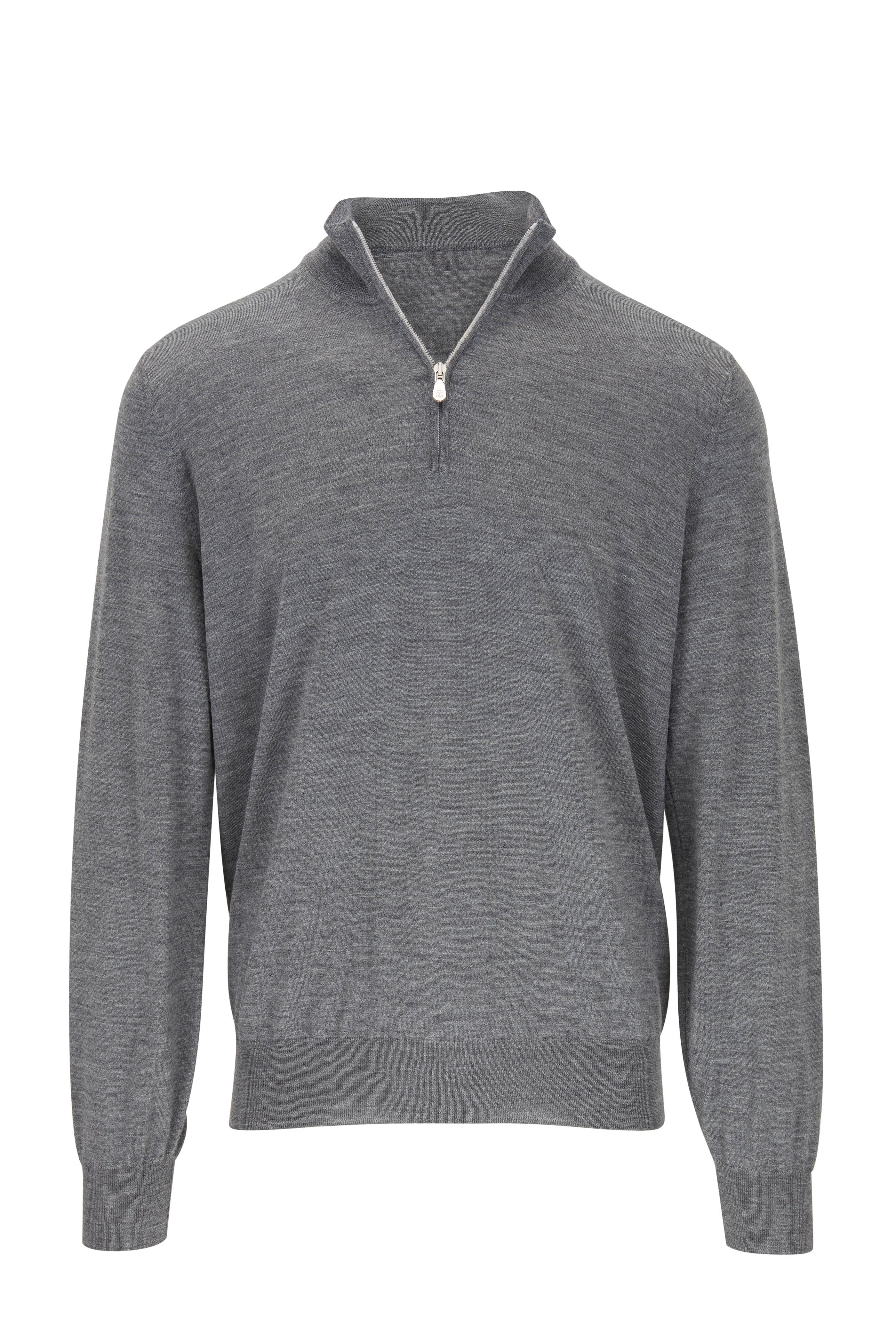レビュー高評価の商品!の商品をすべて Charcoal - Cucinelli Brunello Wool Sweater Front Zip Cashmere & トップス