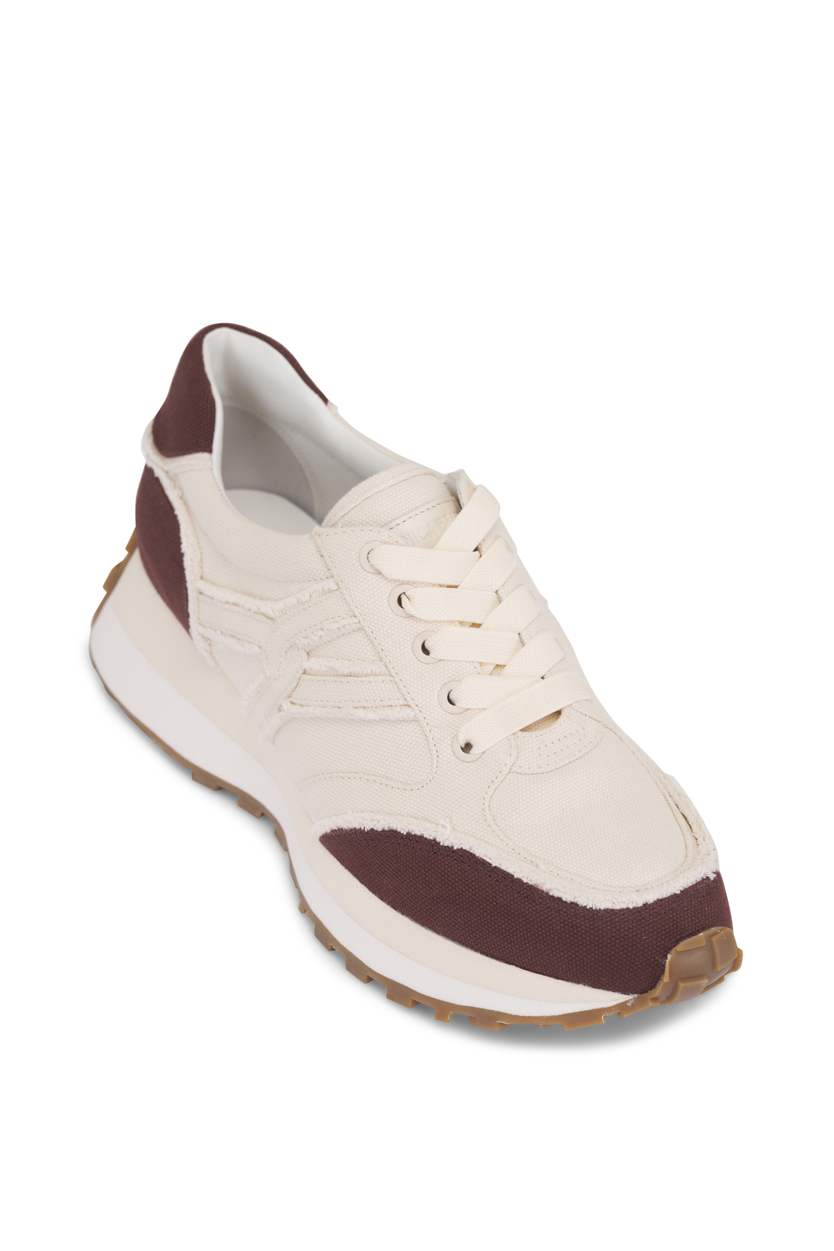 Santoni - Donna Taupe Suede Soft Lace-Up Sneaker