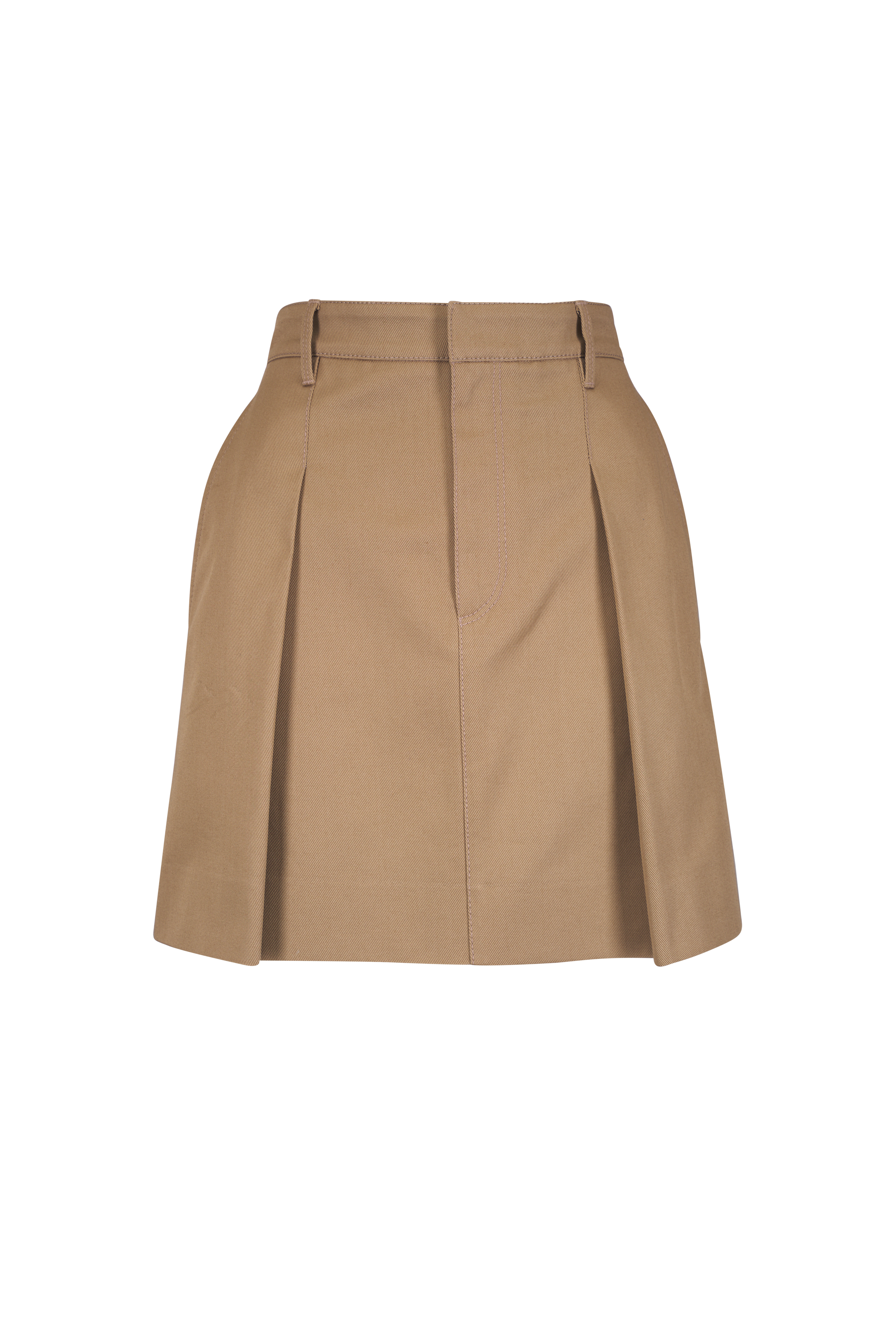 Brunello Cucinelli - Light Brown Wrap Front Paillette Knit Skirt