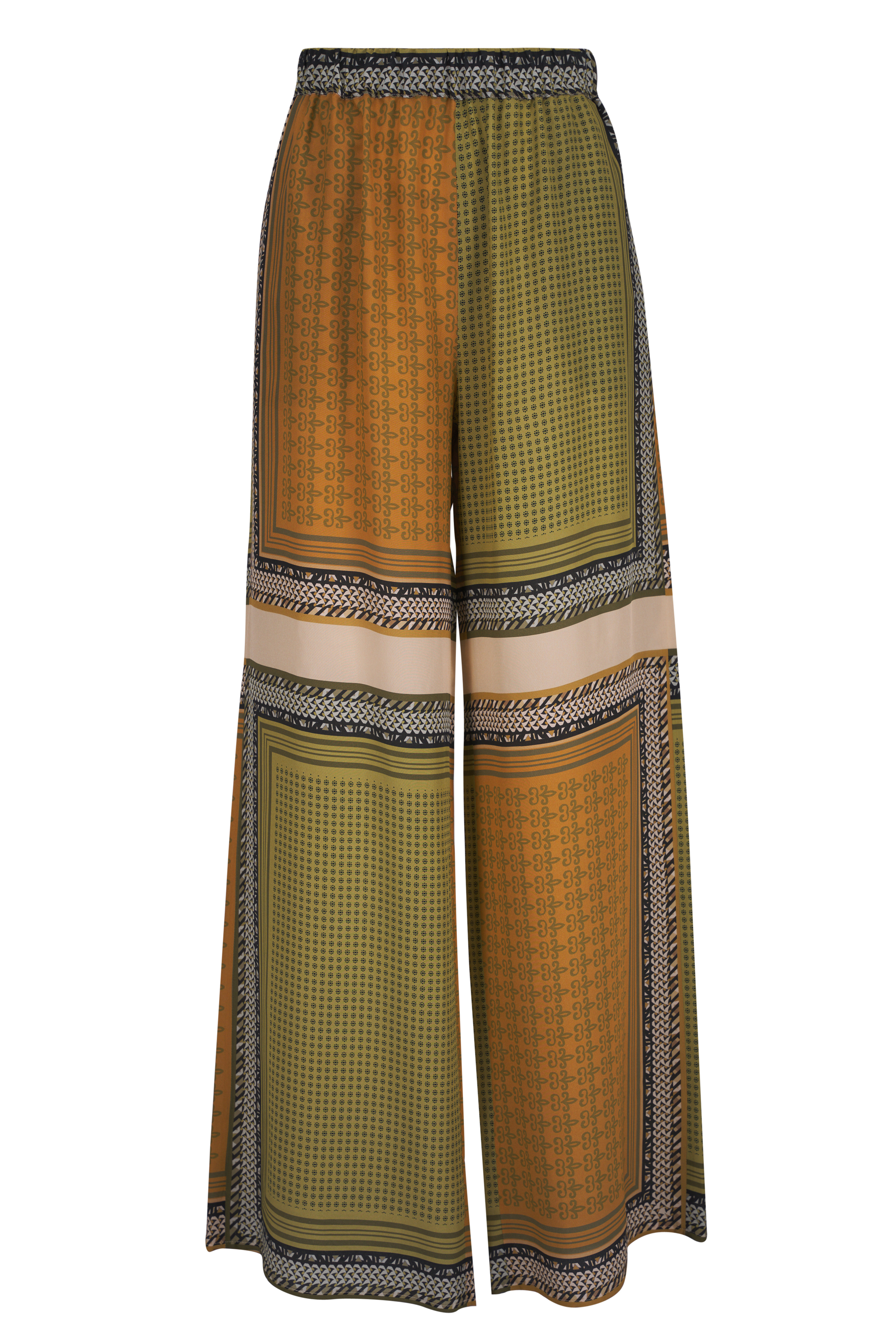 La Double J - Marea Black & White Silk Twill Palazzo Pant