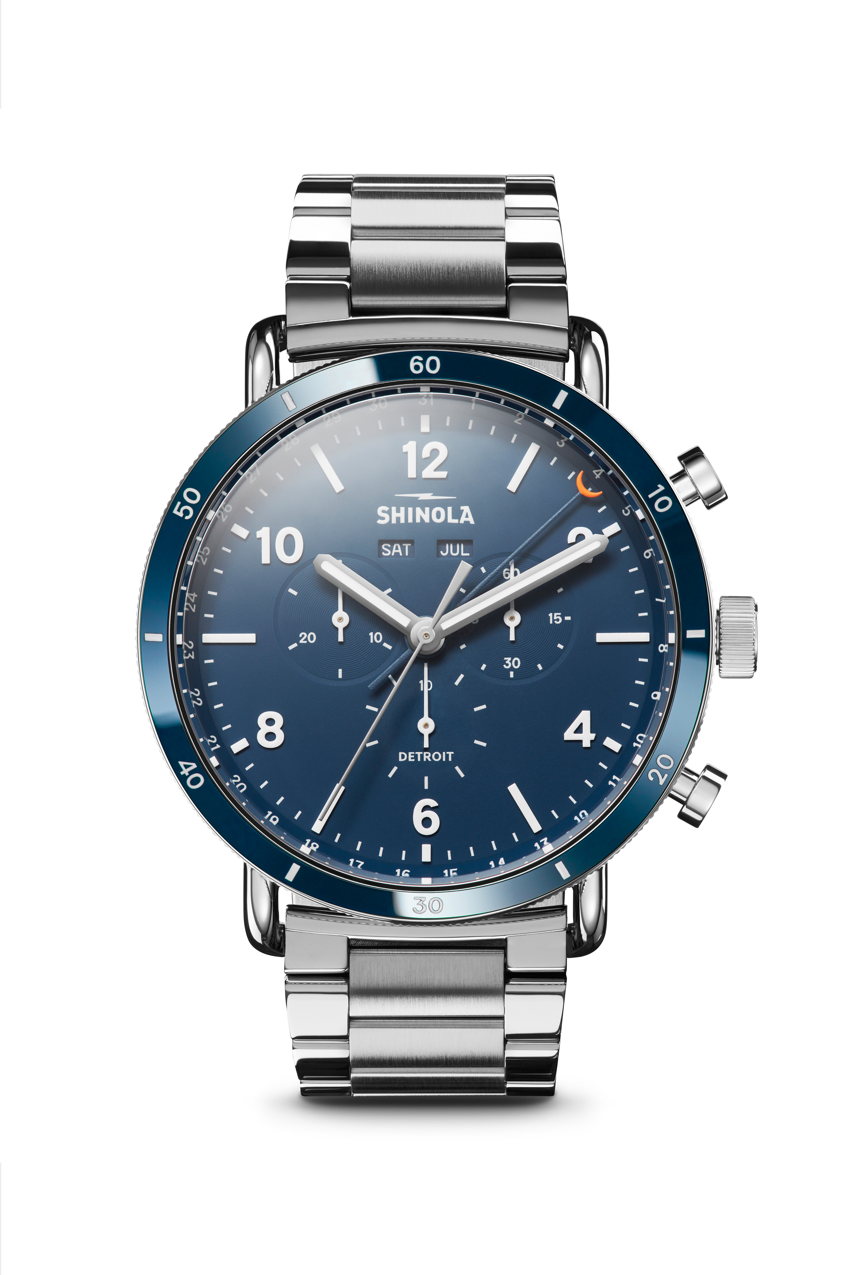 Shinola - Guardian Stainless Steel Navy Travel Alarm Clock