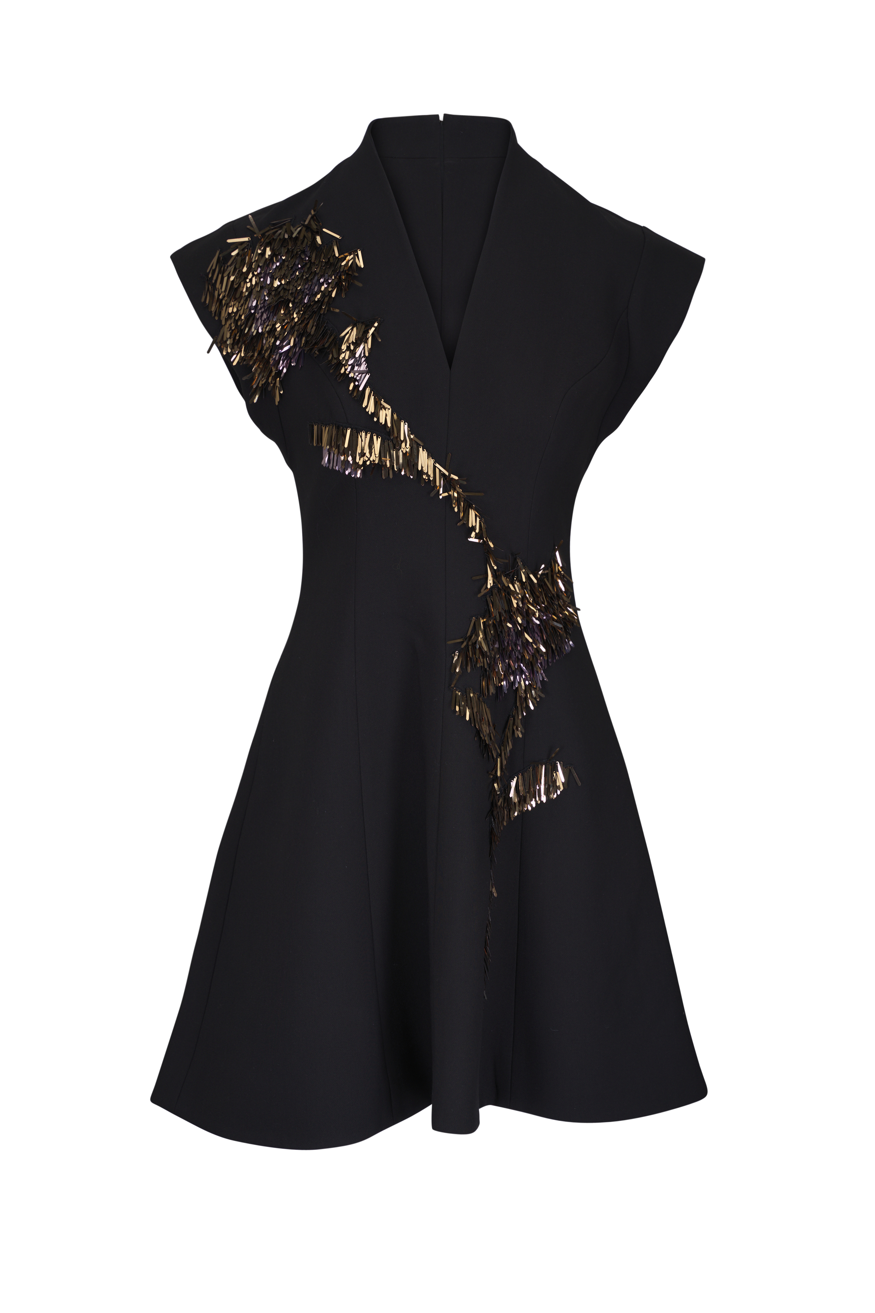 Etro - Black & Gold V-Neck Wrap Printed Gown | Mitchell Stores