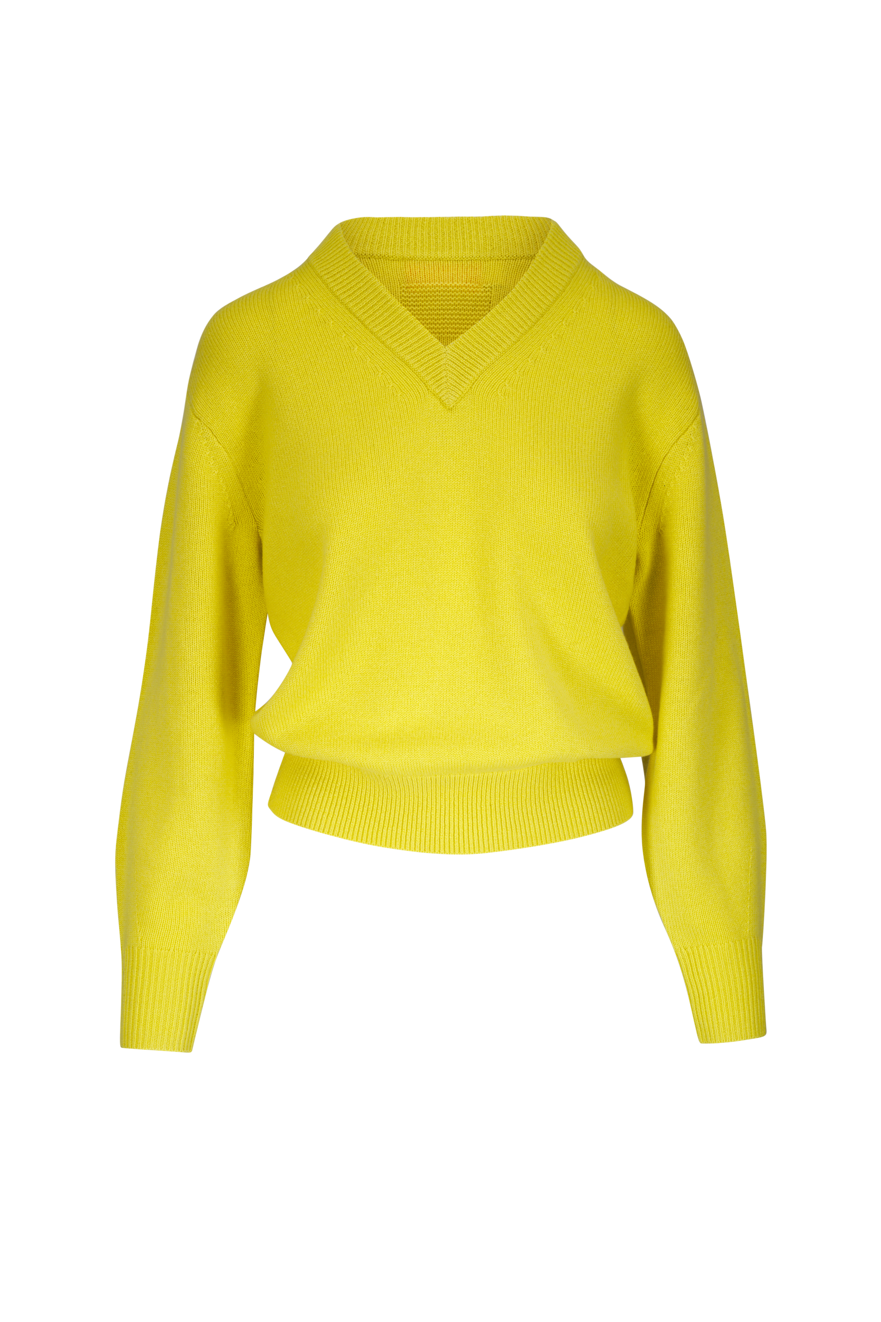Ganni - Yellow Spectra Cable Knit Quarter Zip Pullover
