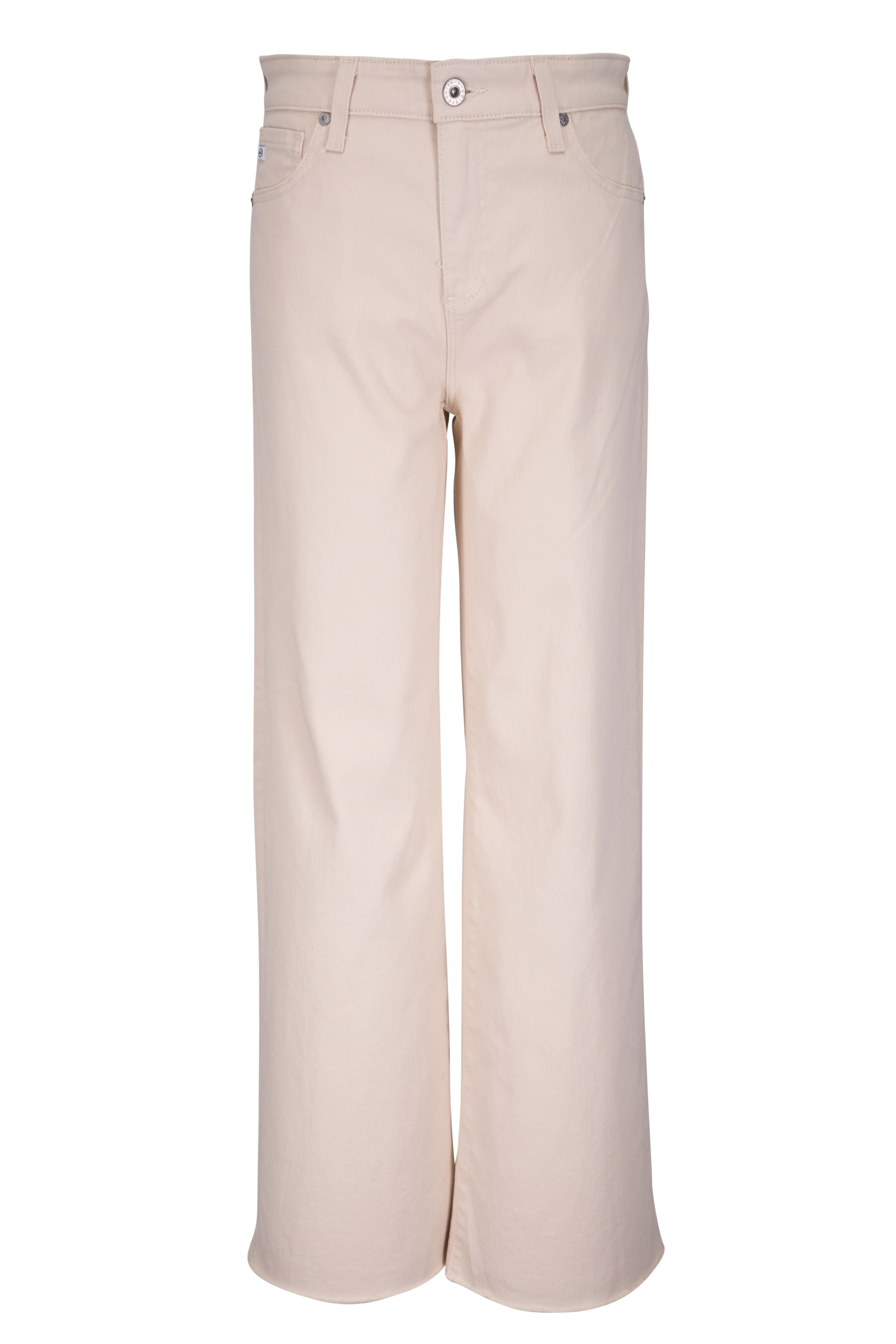 7 For All Mankind - White High-Rise Side Gold Stripe Ankle