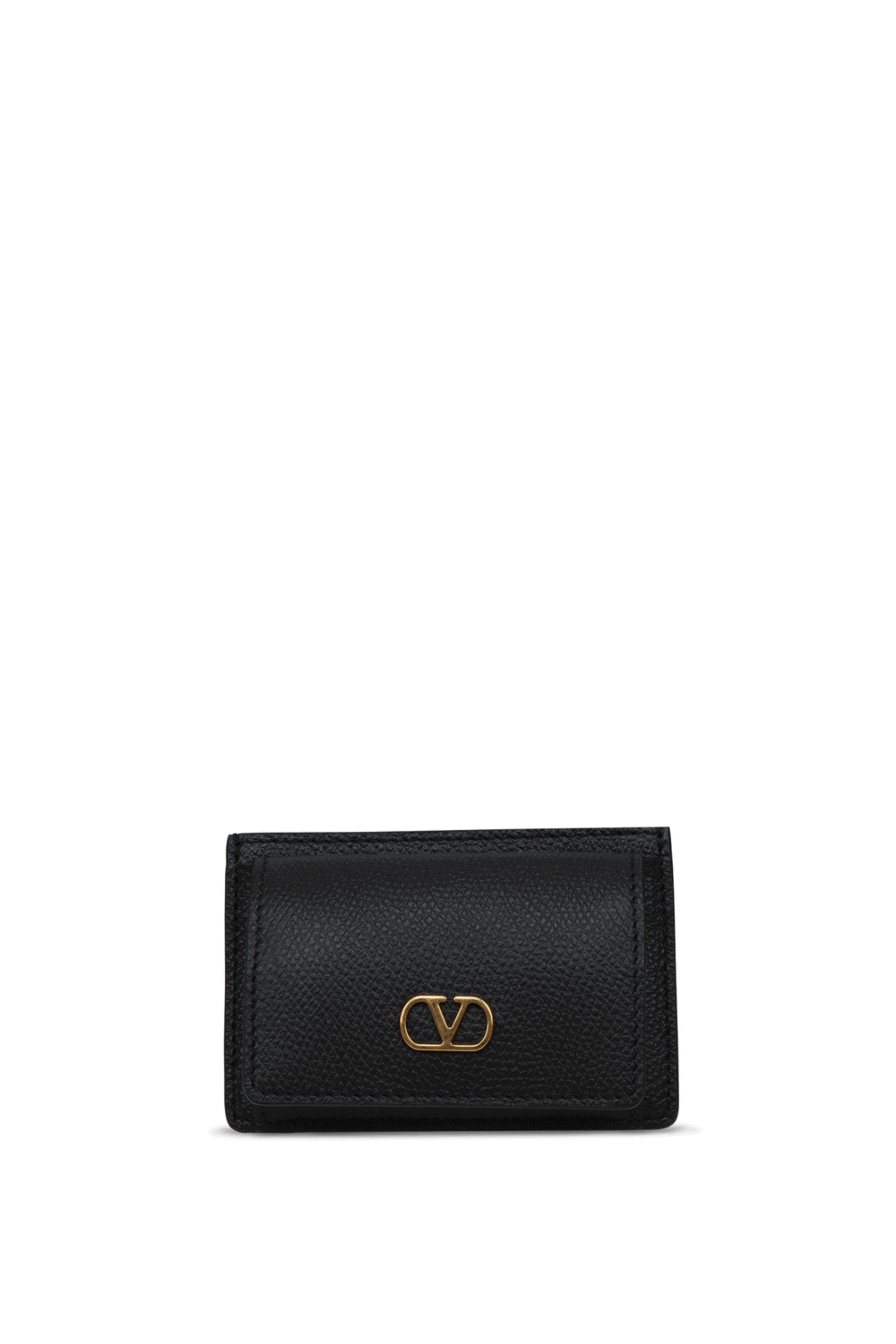 Valentino Garavani - Vlogo Black Grainy Leather Wallet