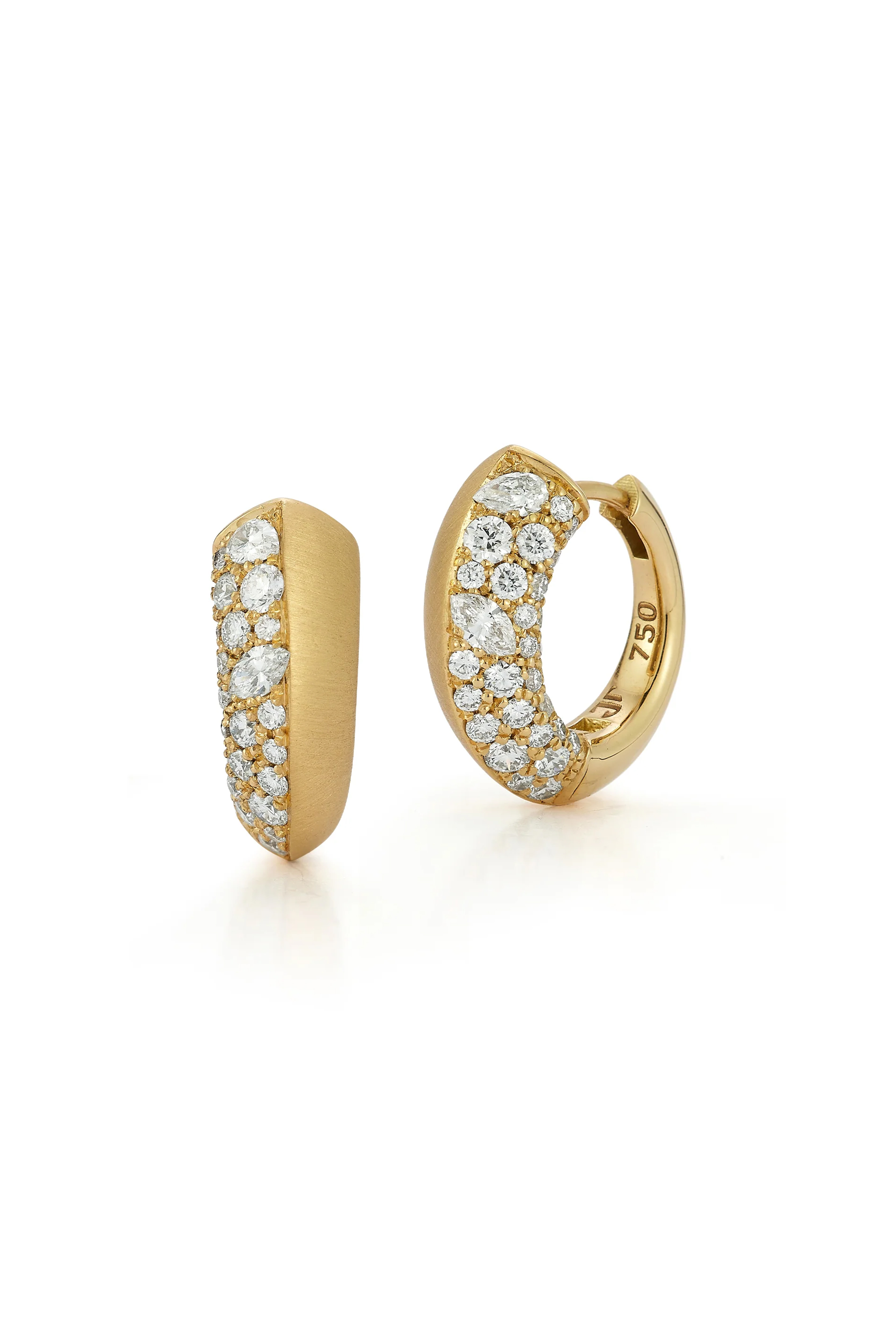Jade Trau - 18k Yellow Gold Catherine Mini Huggie Earrings