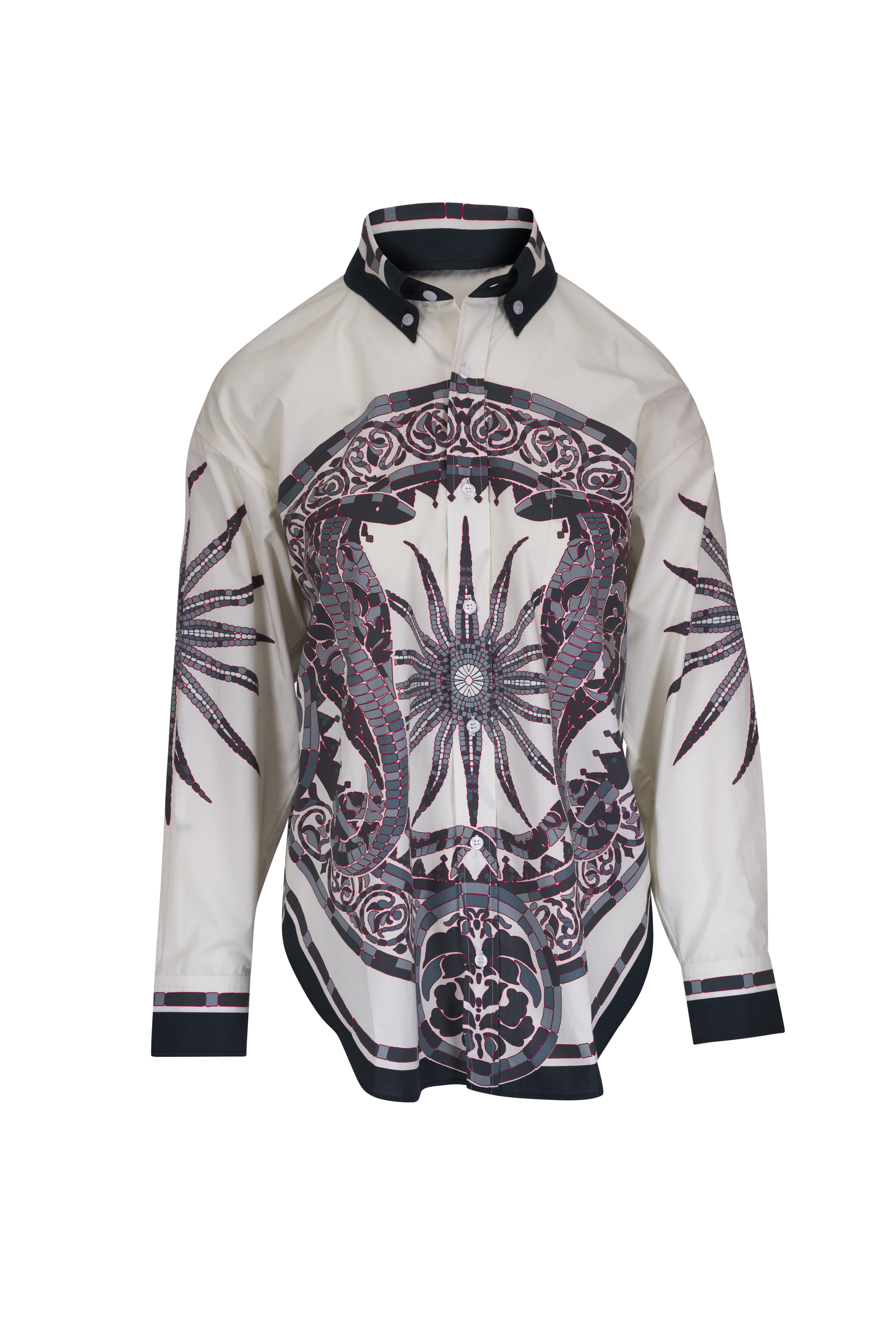La DoubleJ - Make An Exit Mix Tiles Placée Black Silk Twill Top