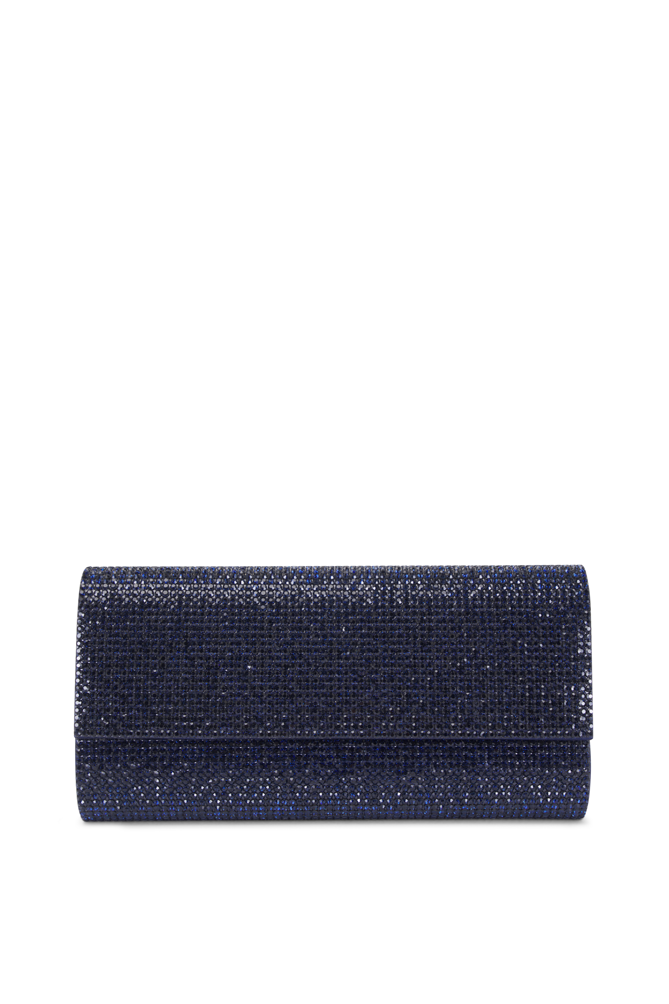 Bottega Veneta - Navy Blue Silk Faille Intrecciato Top Knot Clutch