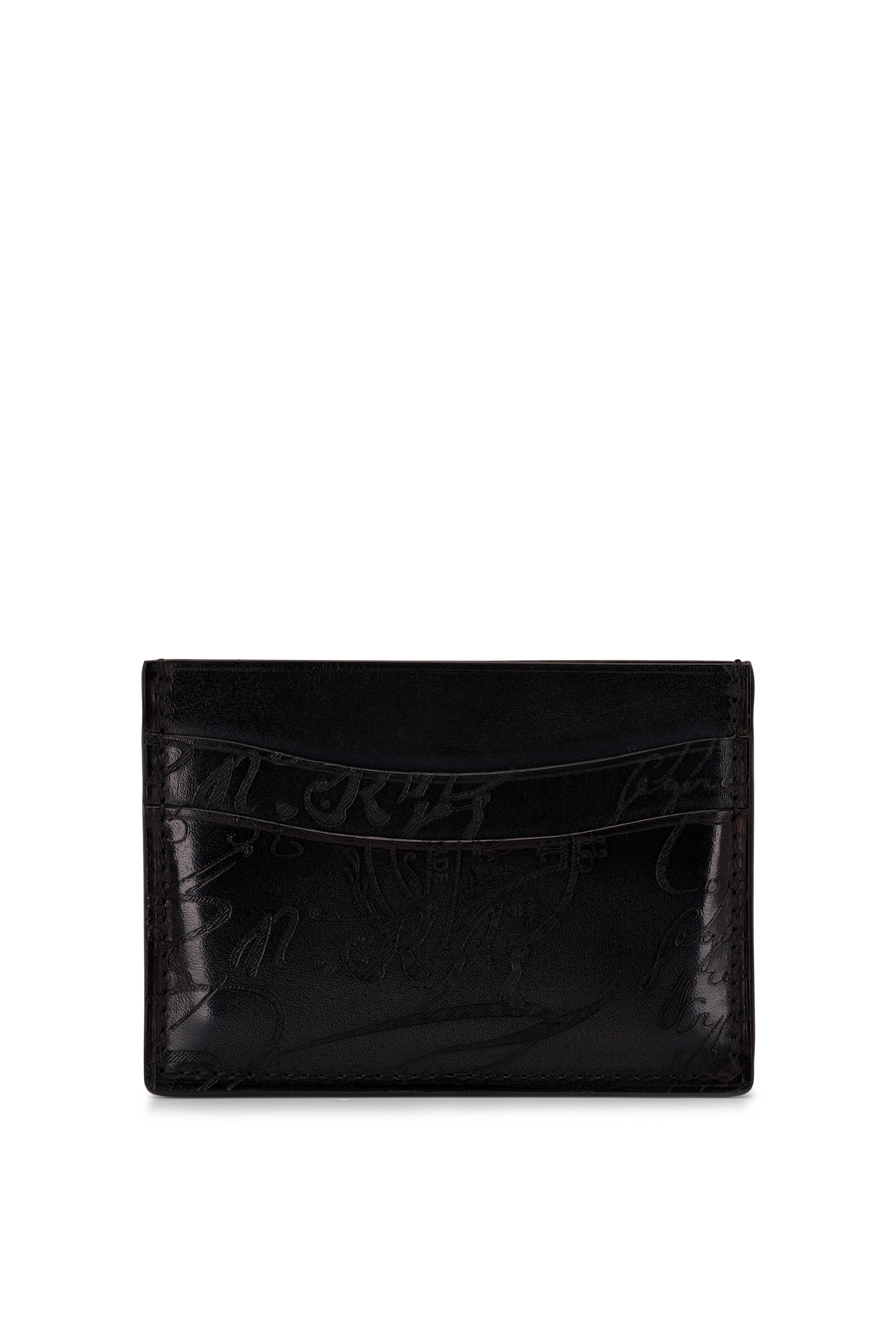 BLACK GRAINED NEO CAPSULE 4-CARD VERTICAL WALLET – Luxury leather