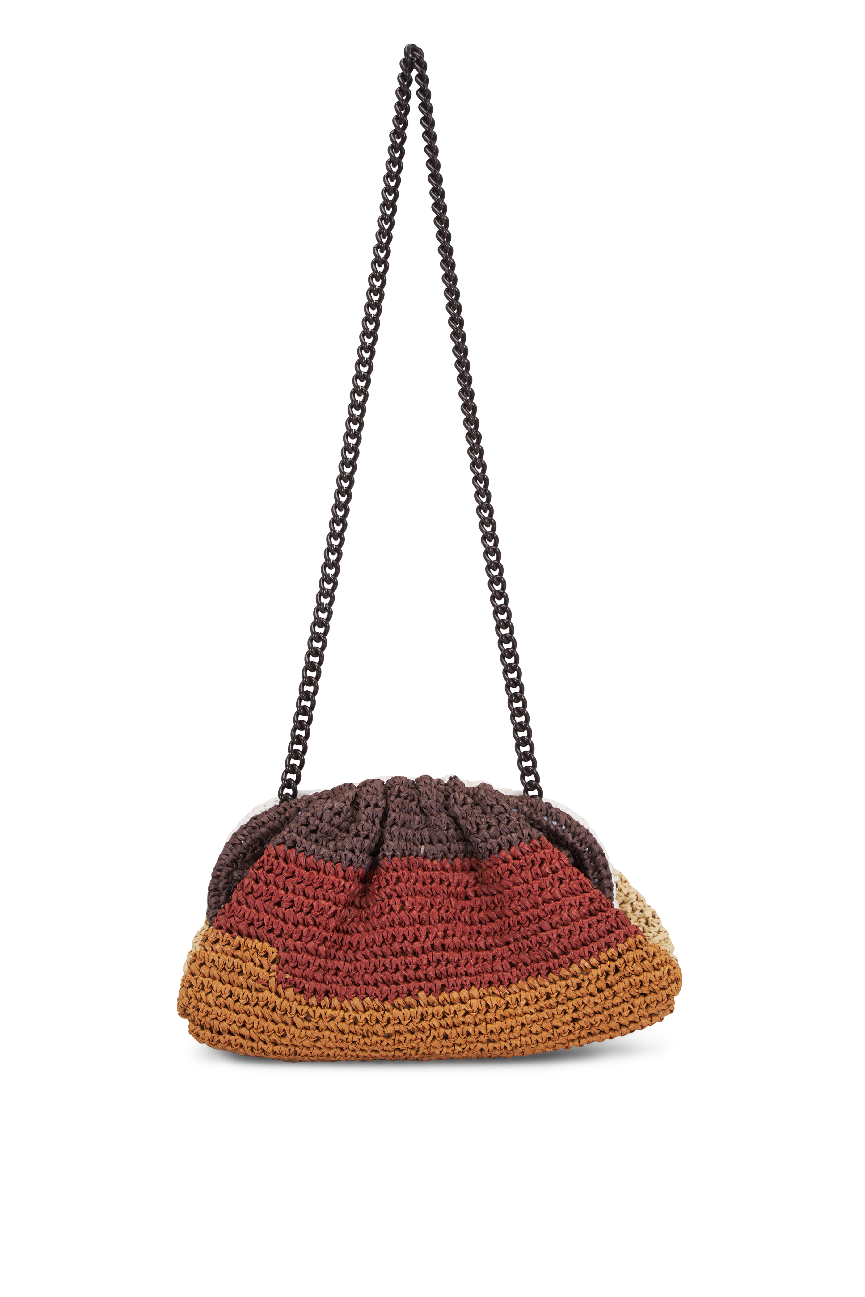Maria La Rosa - Game Brown Crochet Clutch | Mitchell Stores
