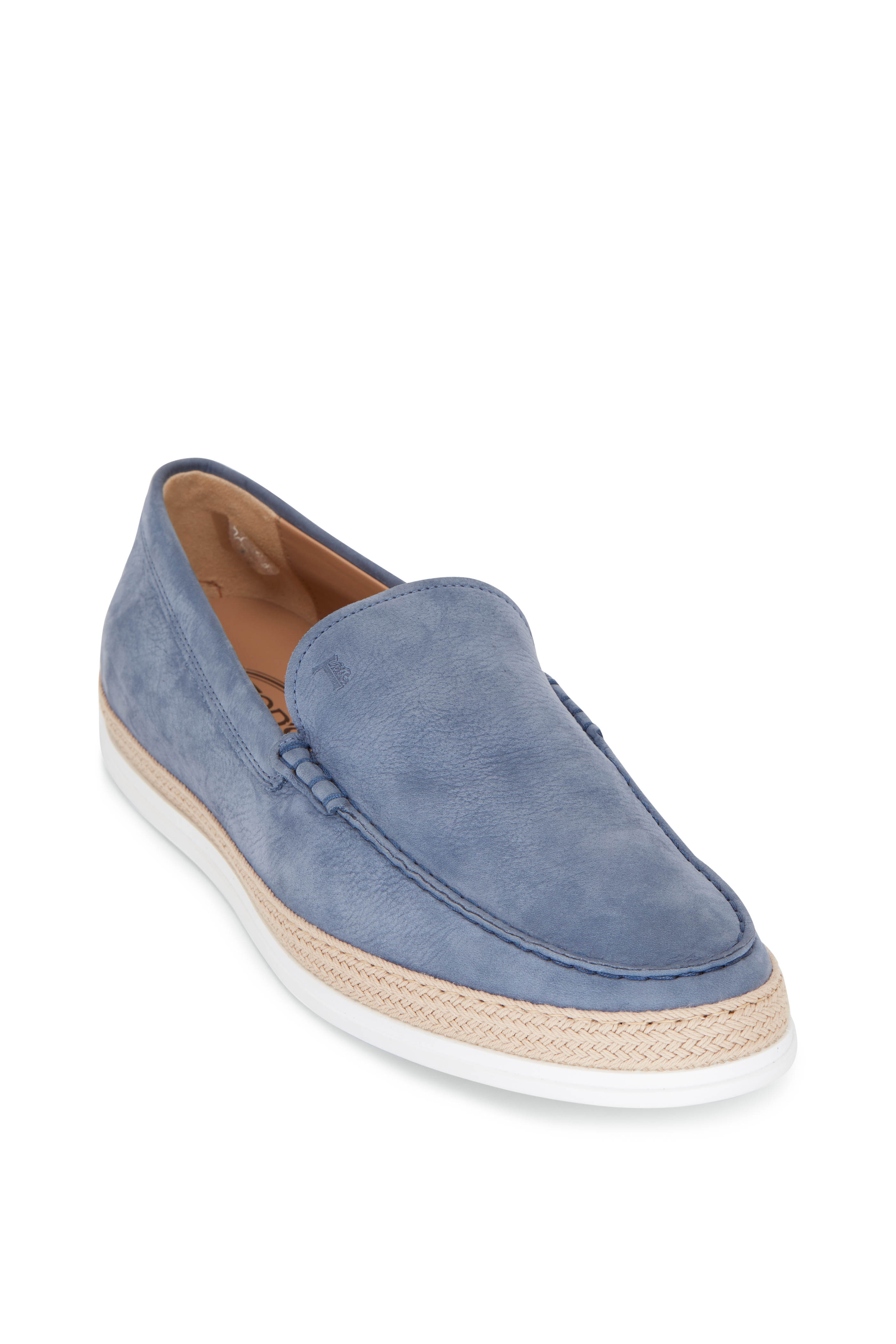 Tod's - Blue Suede Espadrille Loafer | Mitchell Stores Tod's - Blue Suede Espadrille Loafer | Mitchell Stores