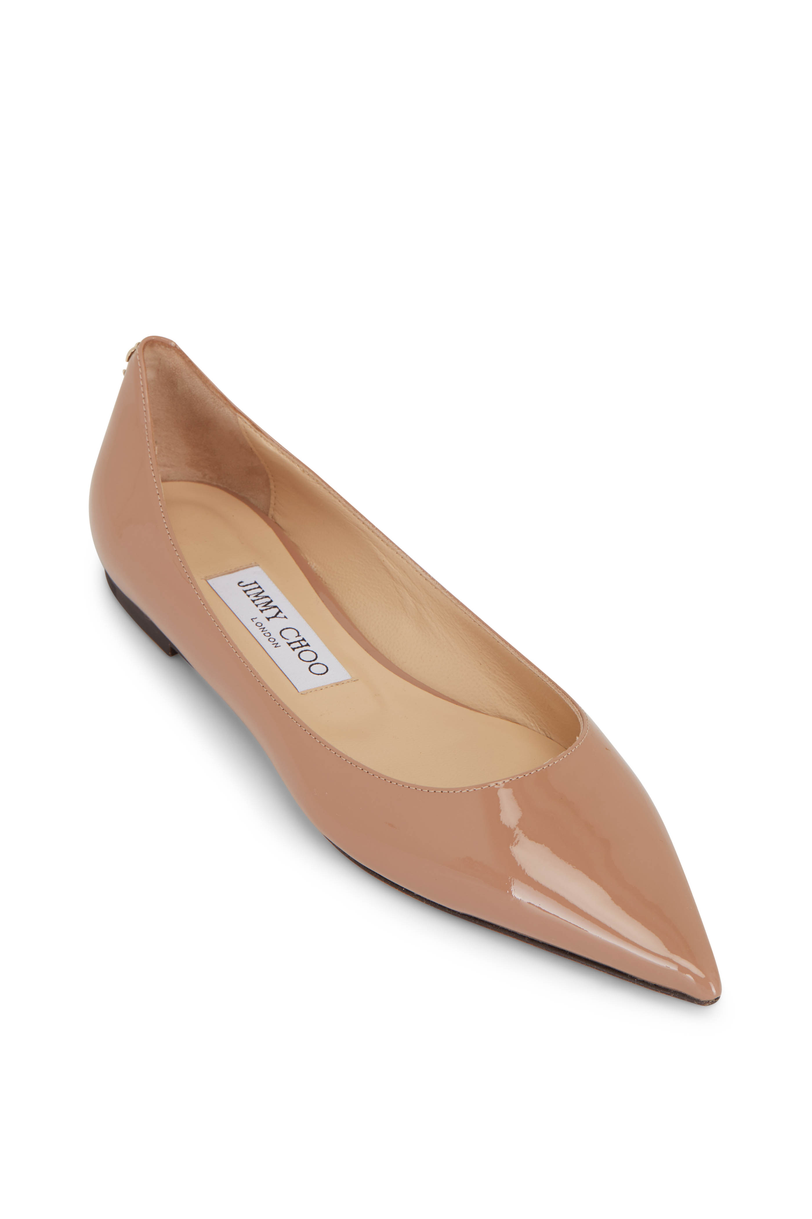 Jimmy Choo - Gisela Black Leather & Patent Cap Toe Flat Jimmy Choo - Gisela Black Leather & Patent Cap Toe Flat