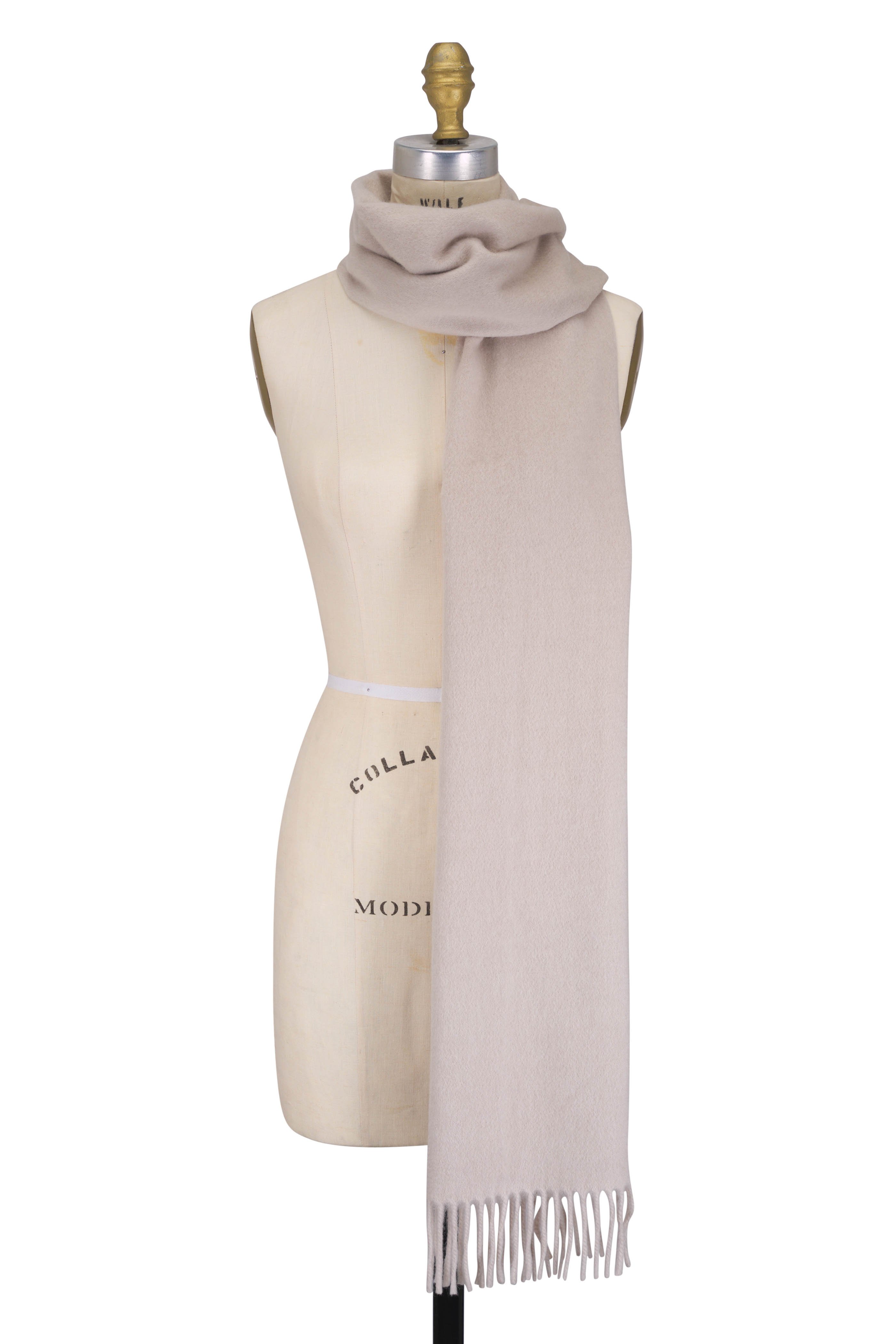 Brunello Cucinelli - Beige Cashmere Scarf with Hood Brunello Cucinelli - Beige Cashmere Scarf with Hood