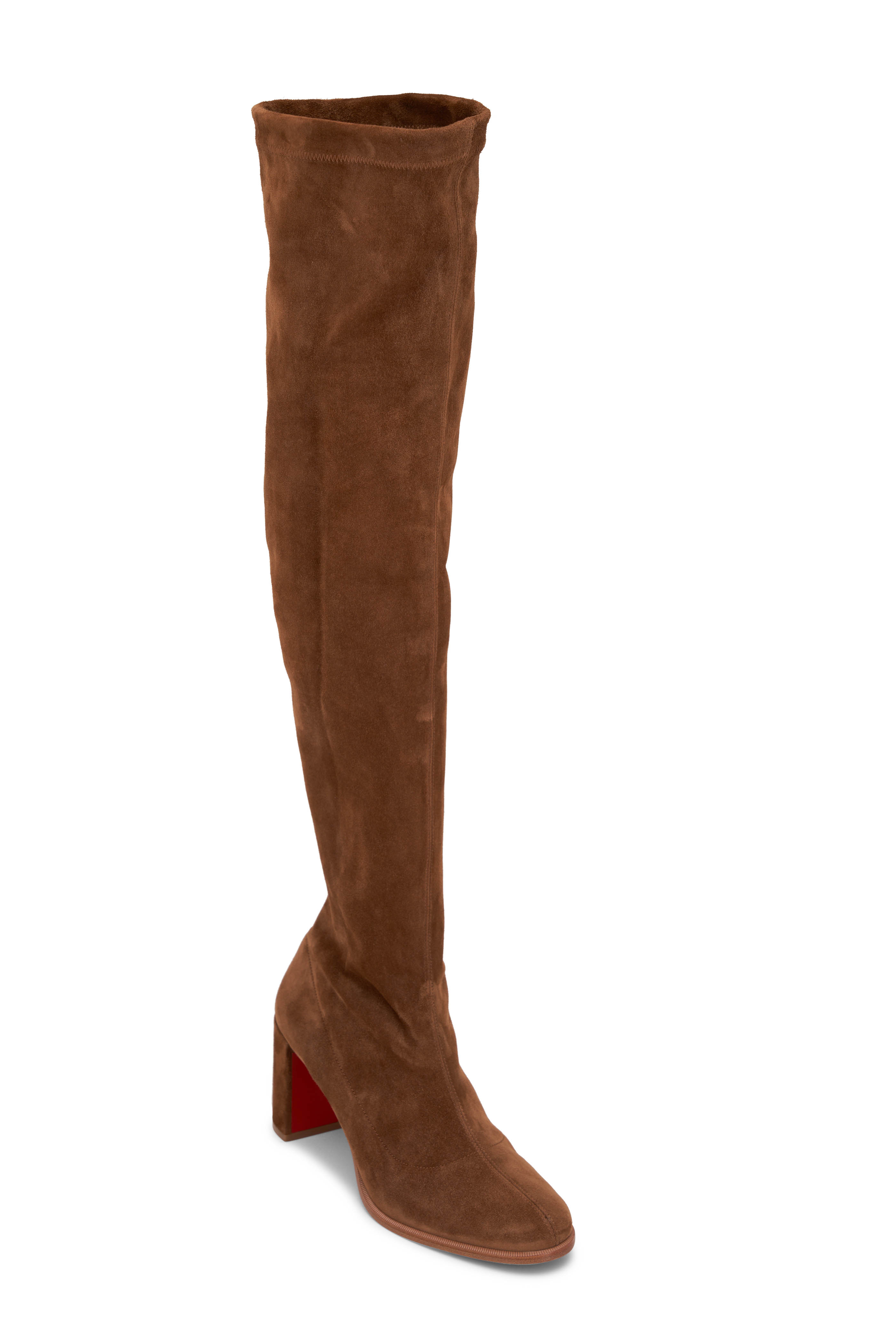 Aquatalia Halena Light Brown Silky Suede Knee Boot