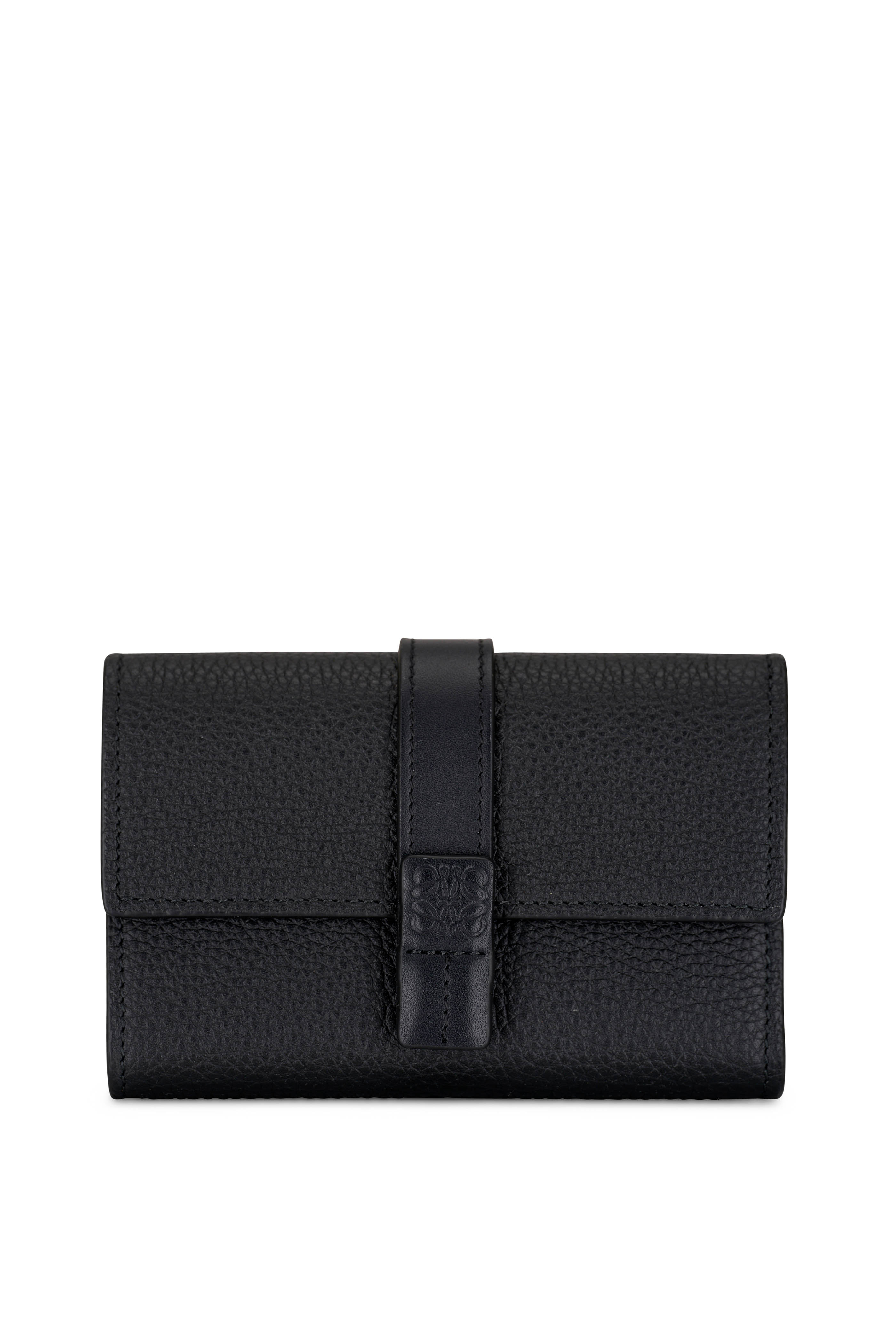 Saint Laurent Women's Black & Glitter Embossed Leather Envelope Wallet | by Mitchell Stores