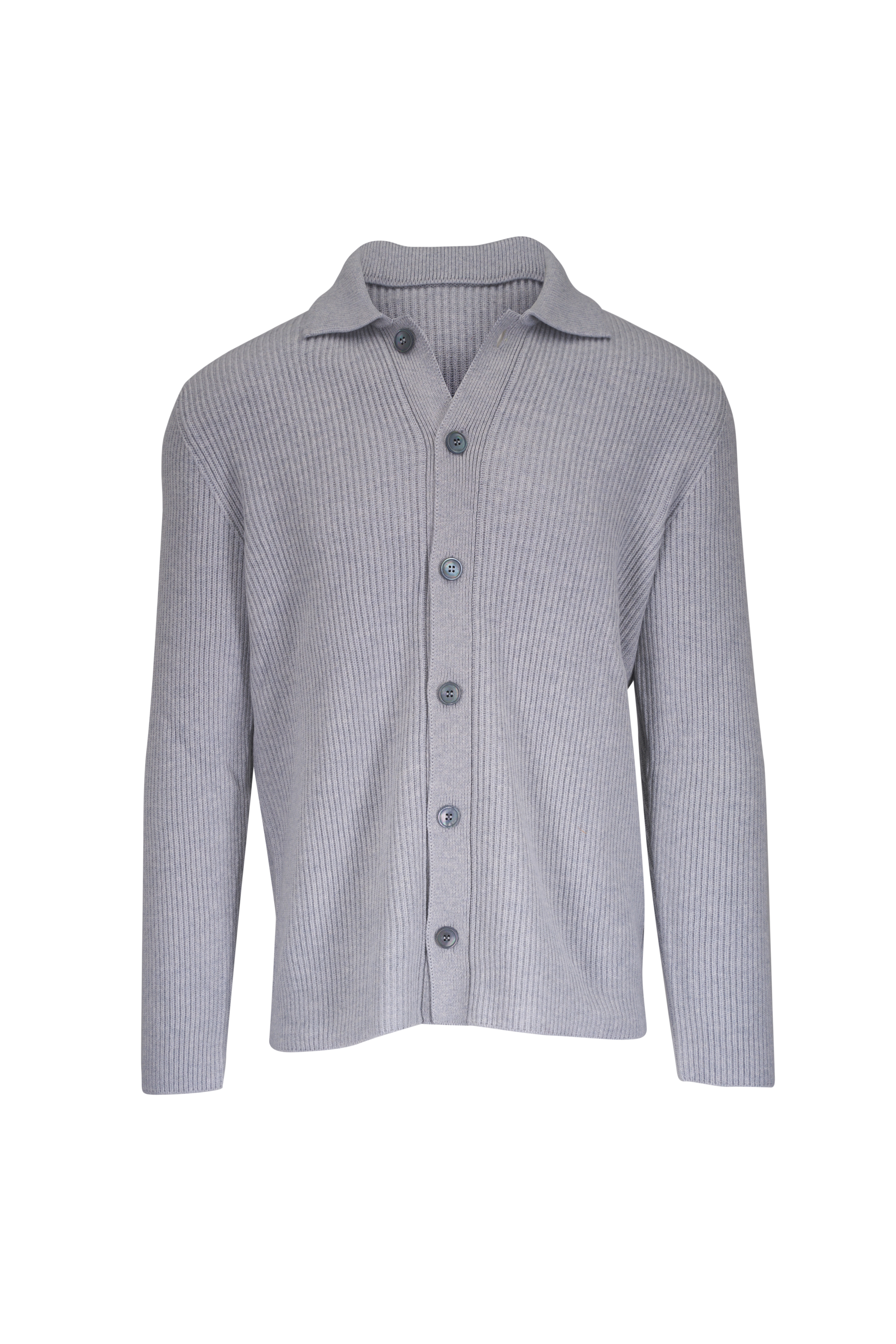 Loro Piana - Silver Cable Knit Cashmere Quarter-Zip Sweater