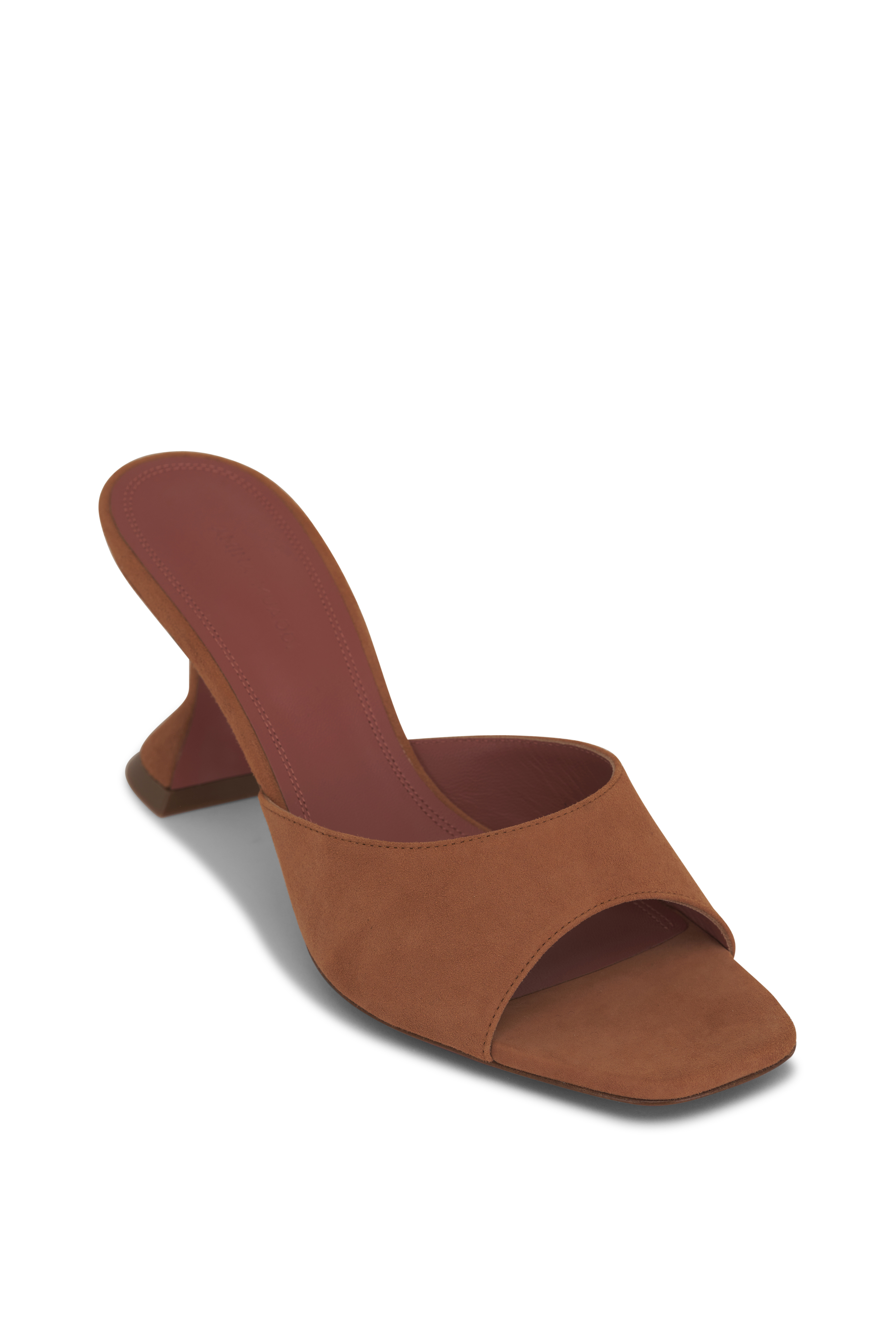 Khaite - Thompson Caramel Suede Flat Sandal | Mitchell Stores